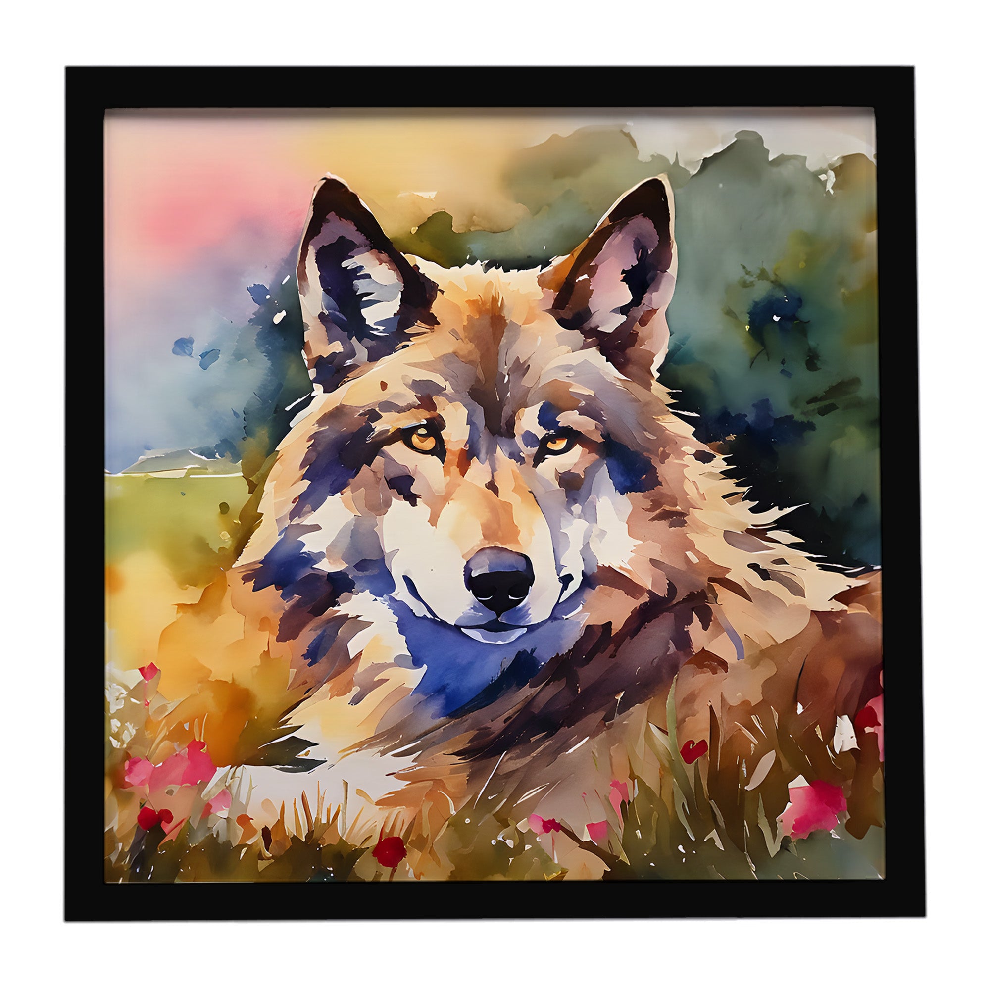 Caroline's Treasures Wolves Wolf Framed Metal Print