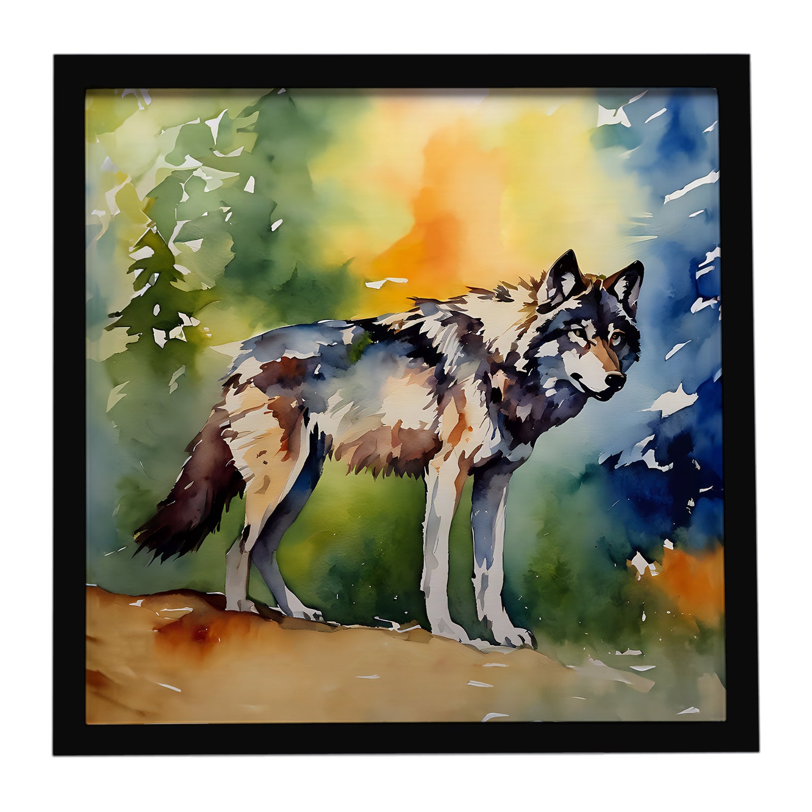 Caroline's Treasures Wolves Wolf Framed Metal Print