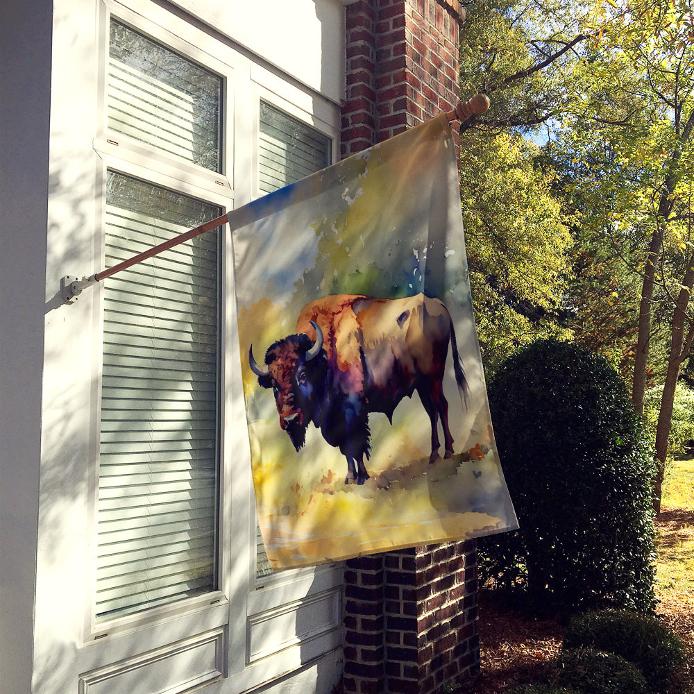 Caroline's Treasures Wood Bison House Flag