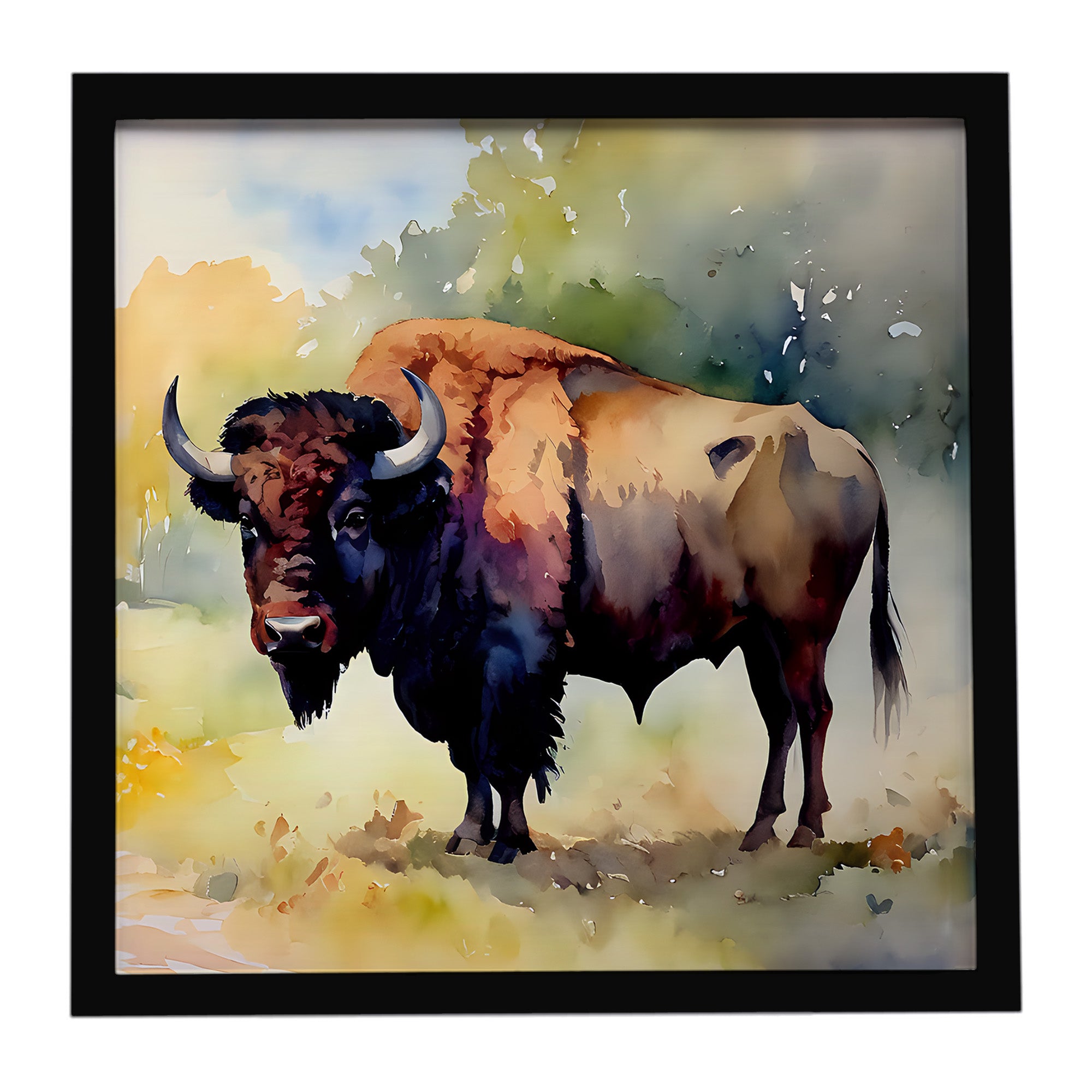 Caroline's Treasures Wood Bison Framed Metal Print