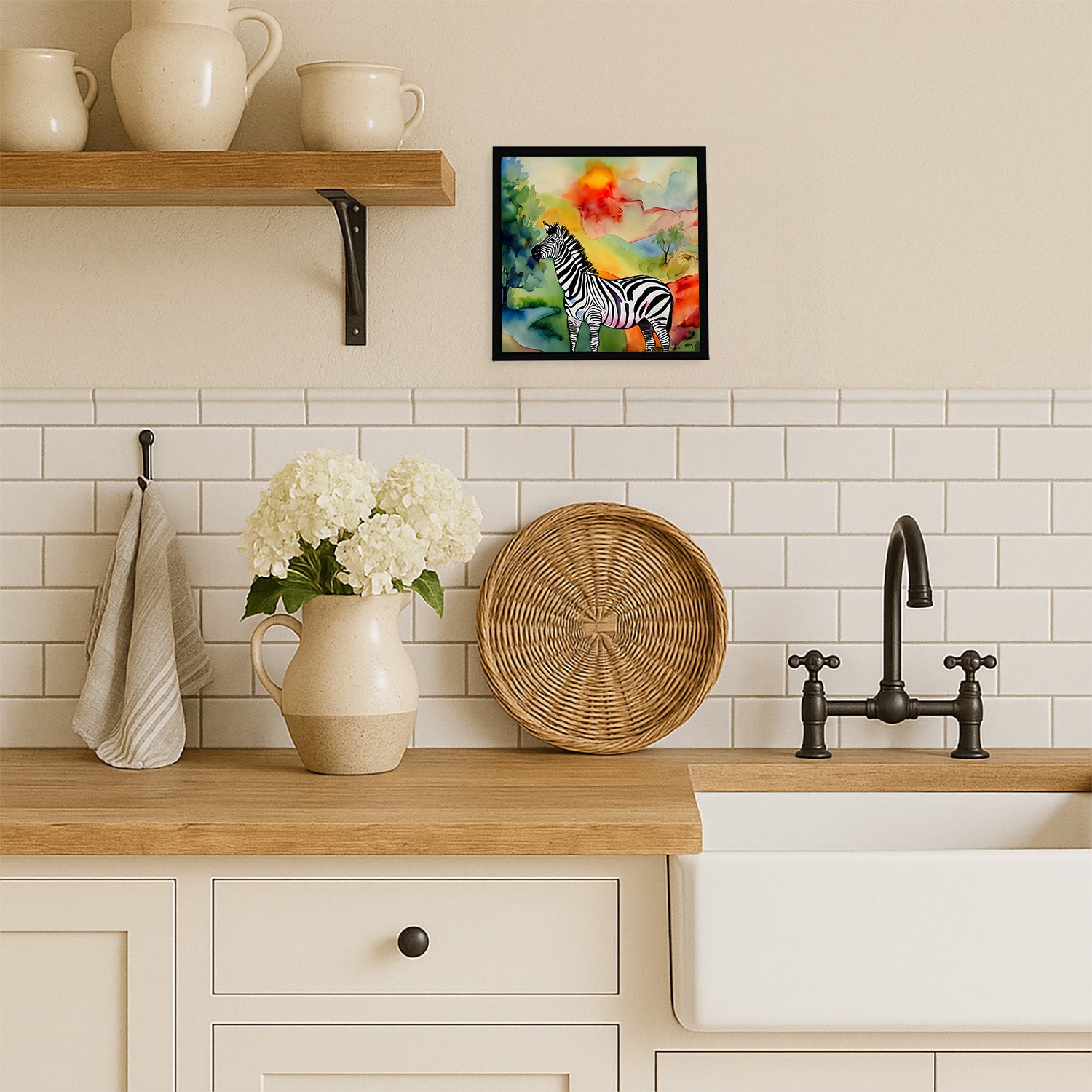 Caroline's Treasures Zebra Framed Metal Print