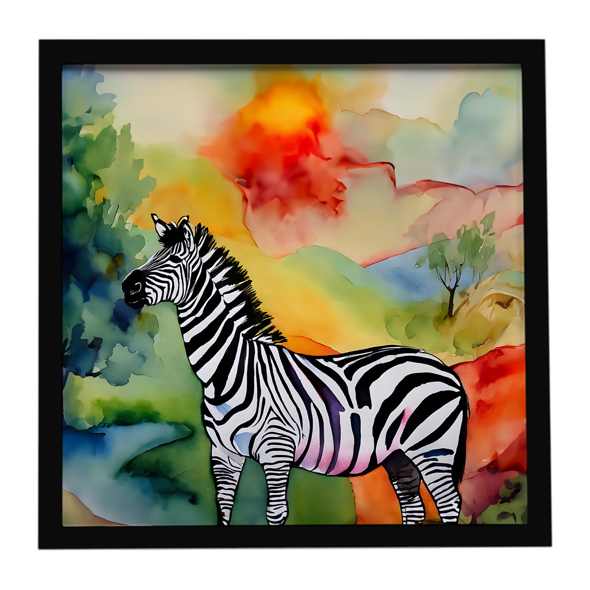 Caroline's Treasures Zebra Framed Metal Print