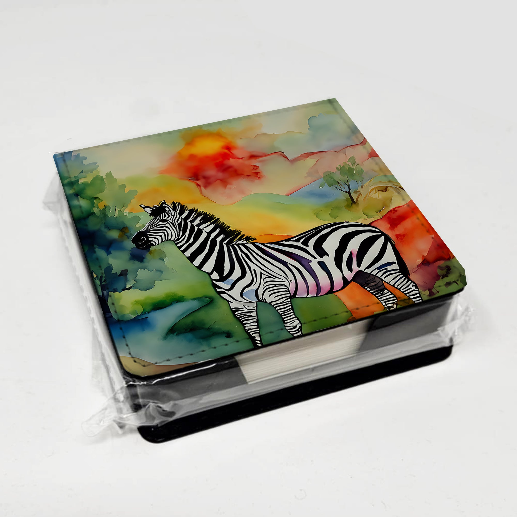 Caroline's Treasures Zebra PU Leather Note Paper Holder