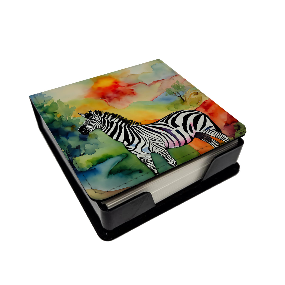 Caroline's Treasures Zebra PU Leather Note Paper Holder