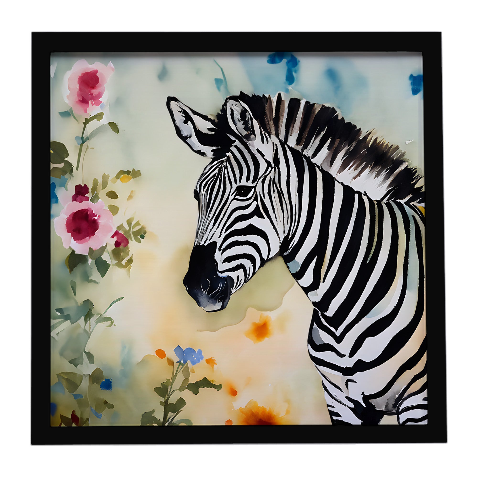 Caroline's Treasures Zebra Framed Metal Print