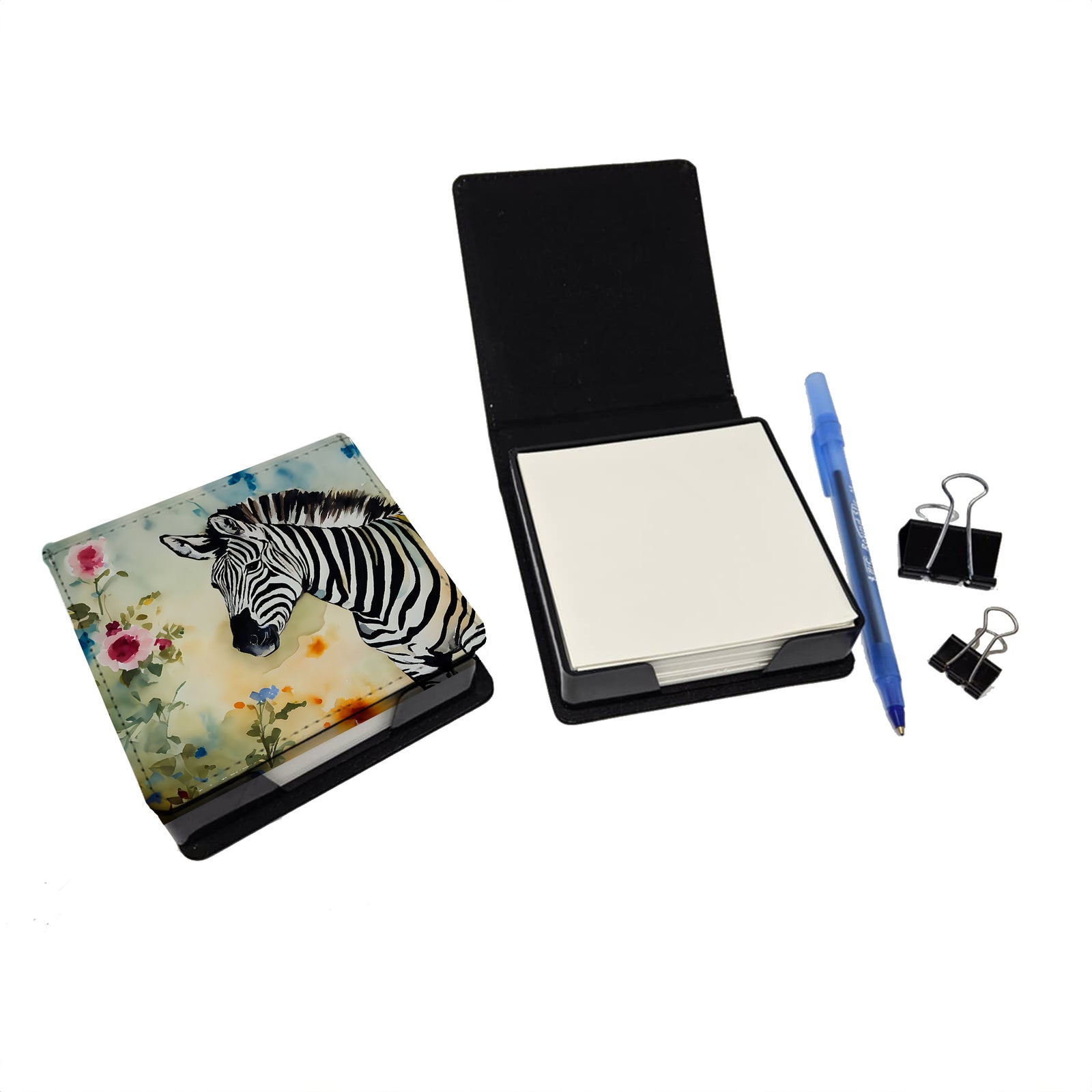 Caroline's Treasures Zebra PU Leather Note Paper Holder