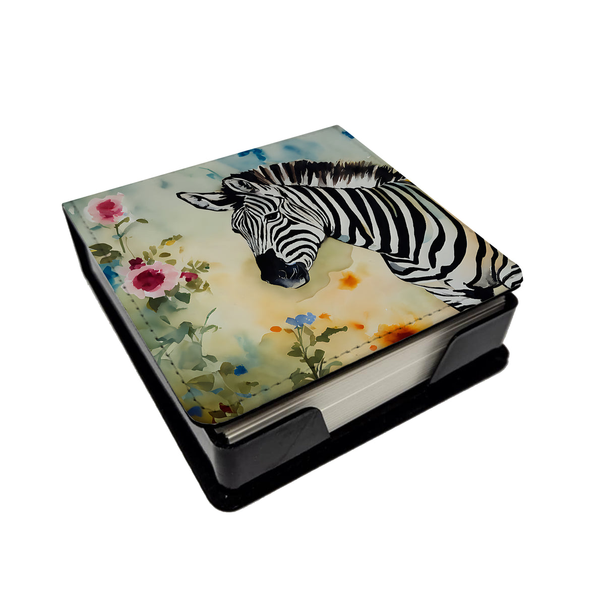 Caroline's Treasures Zebra PU Leather Note Paper Holder