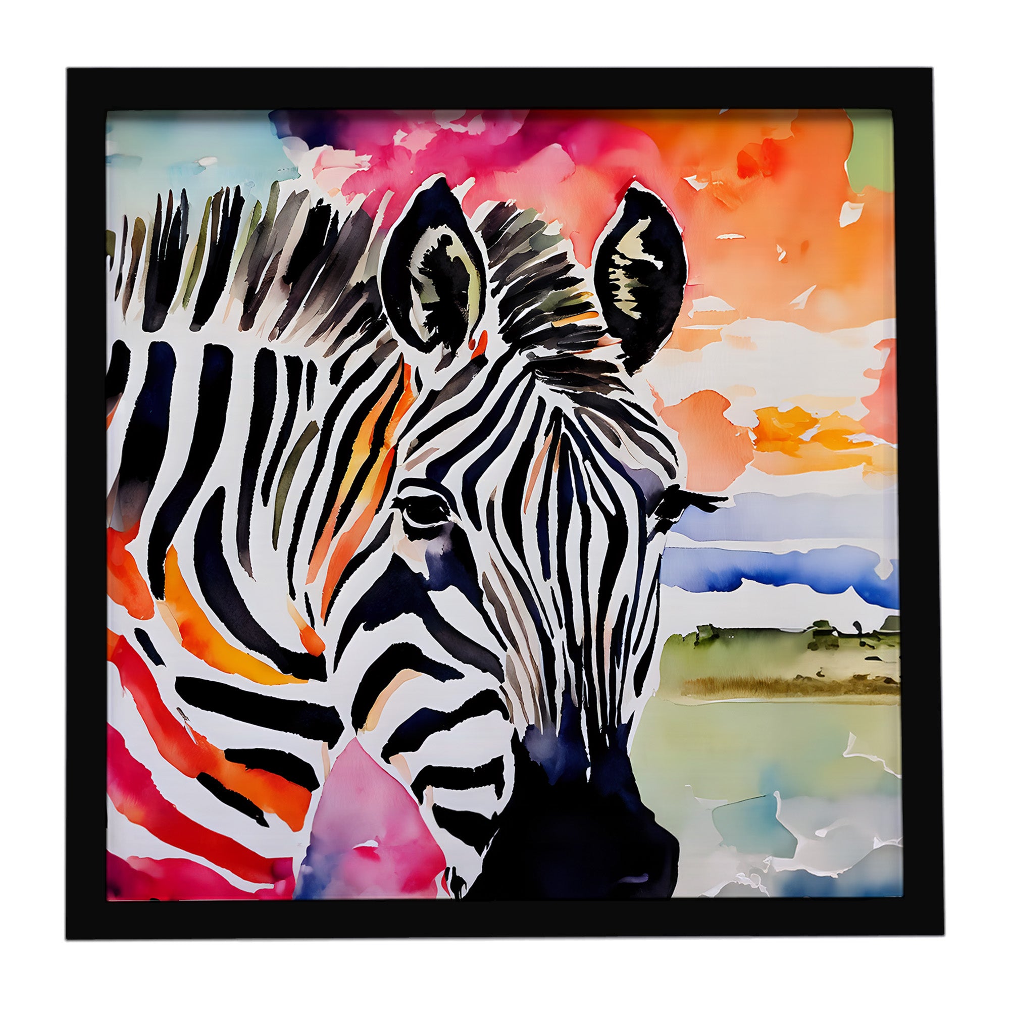 Caroline's Treasures Zebra Framed Metal Print