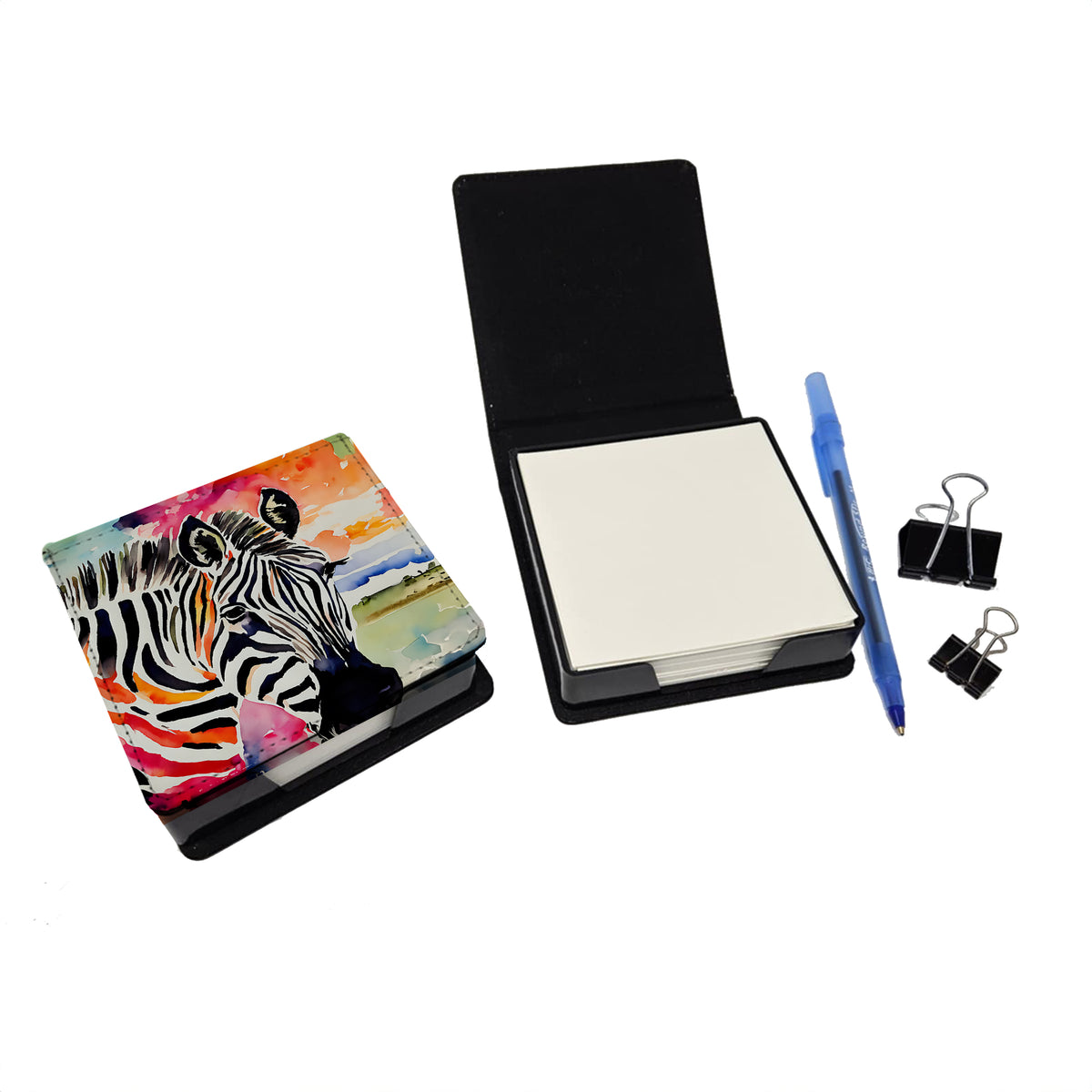 Caroline's Treasures Zebra PU Leather Note Paper Holder