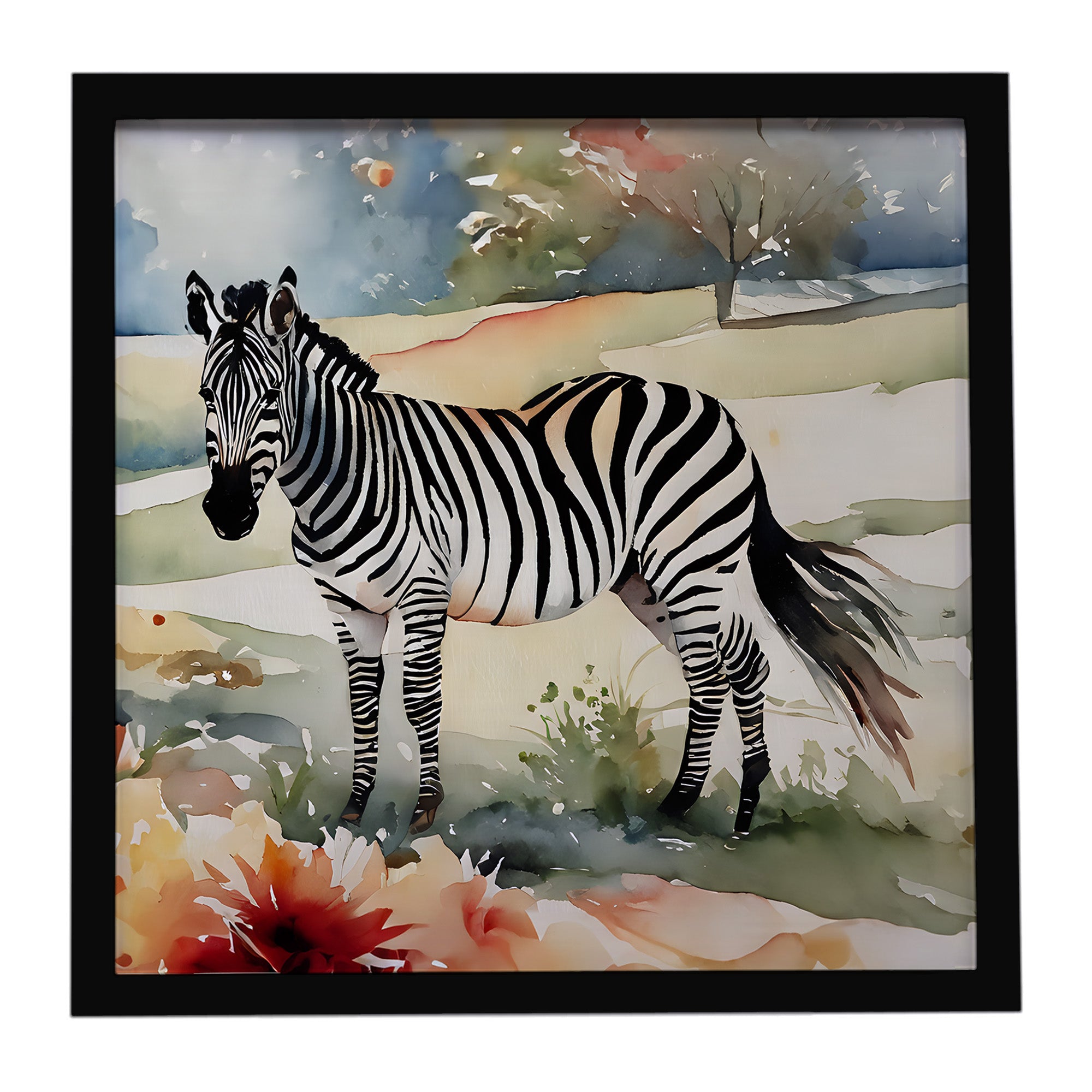 Caroline's Treasures Zebra Framed Metal Print
