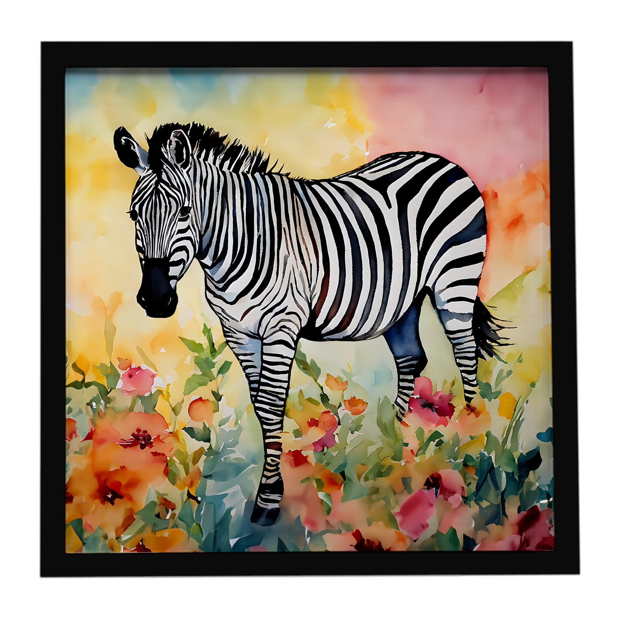 Caroline's Treasures Zebra Framed Metal Print