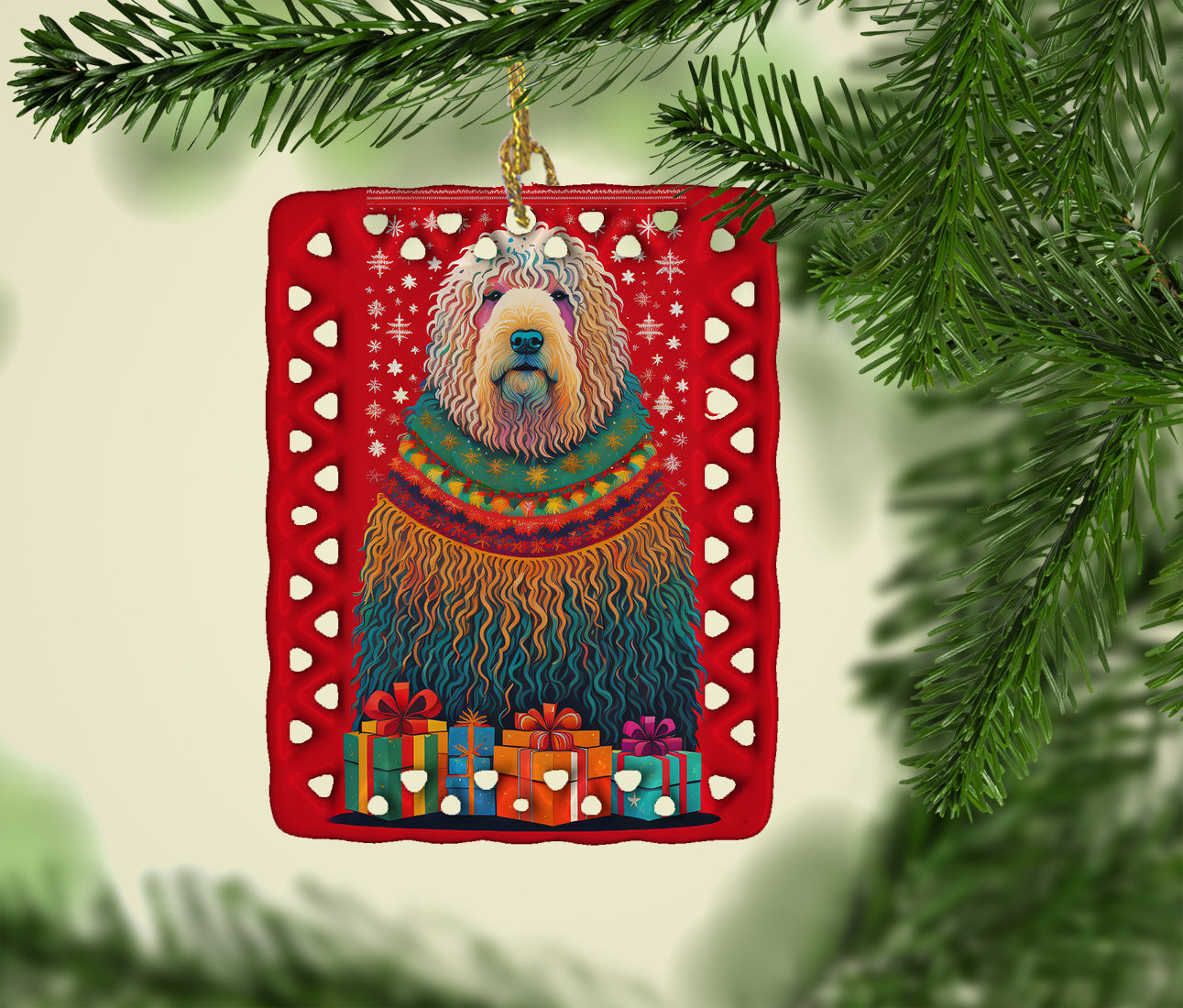 Caroline's Treasures Komondor Holiday Christmas Porcelain Ornament