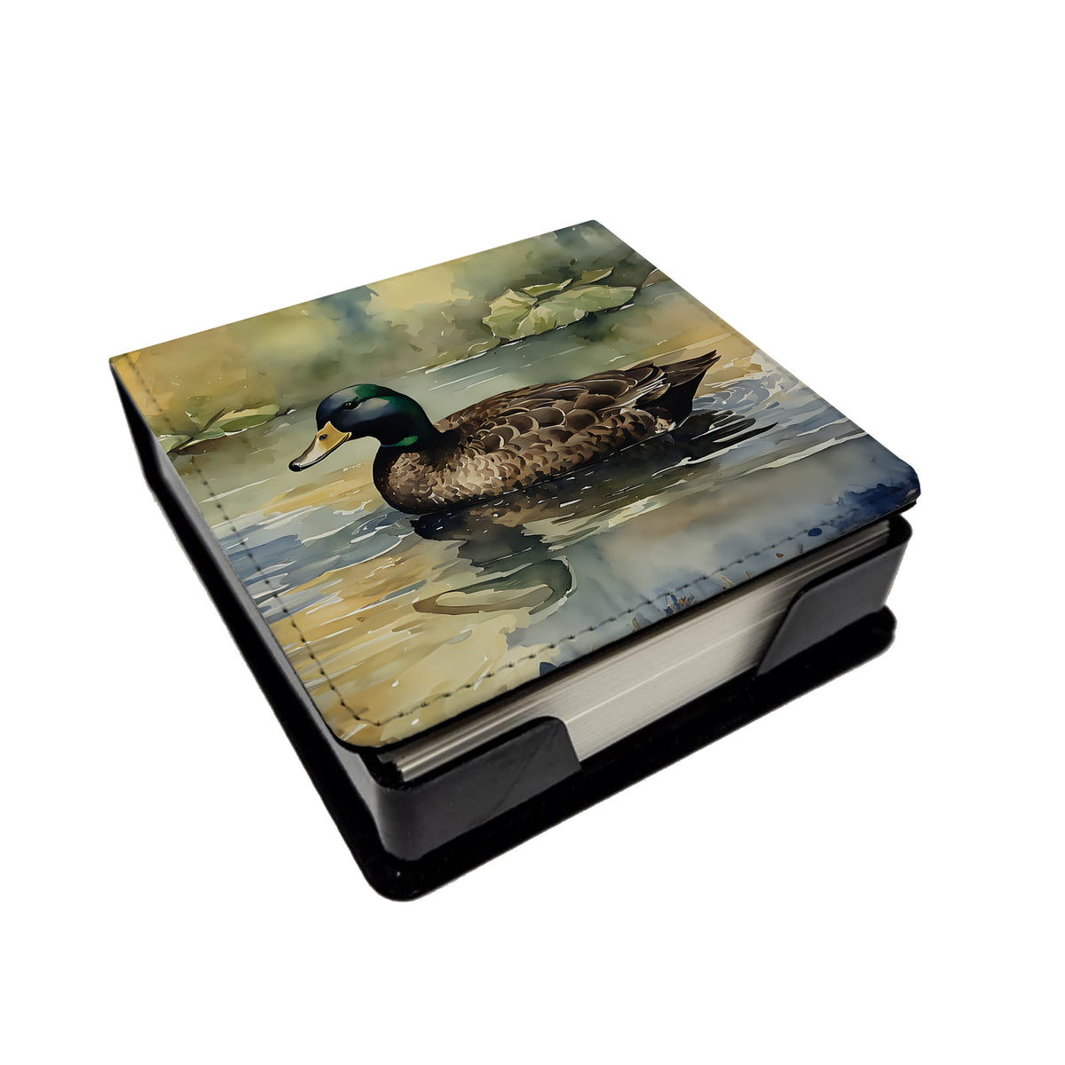 Caroline's Treasures American Black Duck PU Leather Note Paper Holder