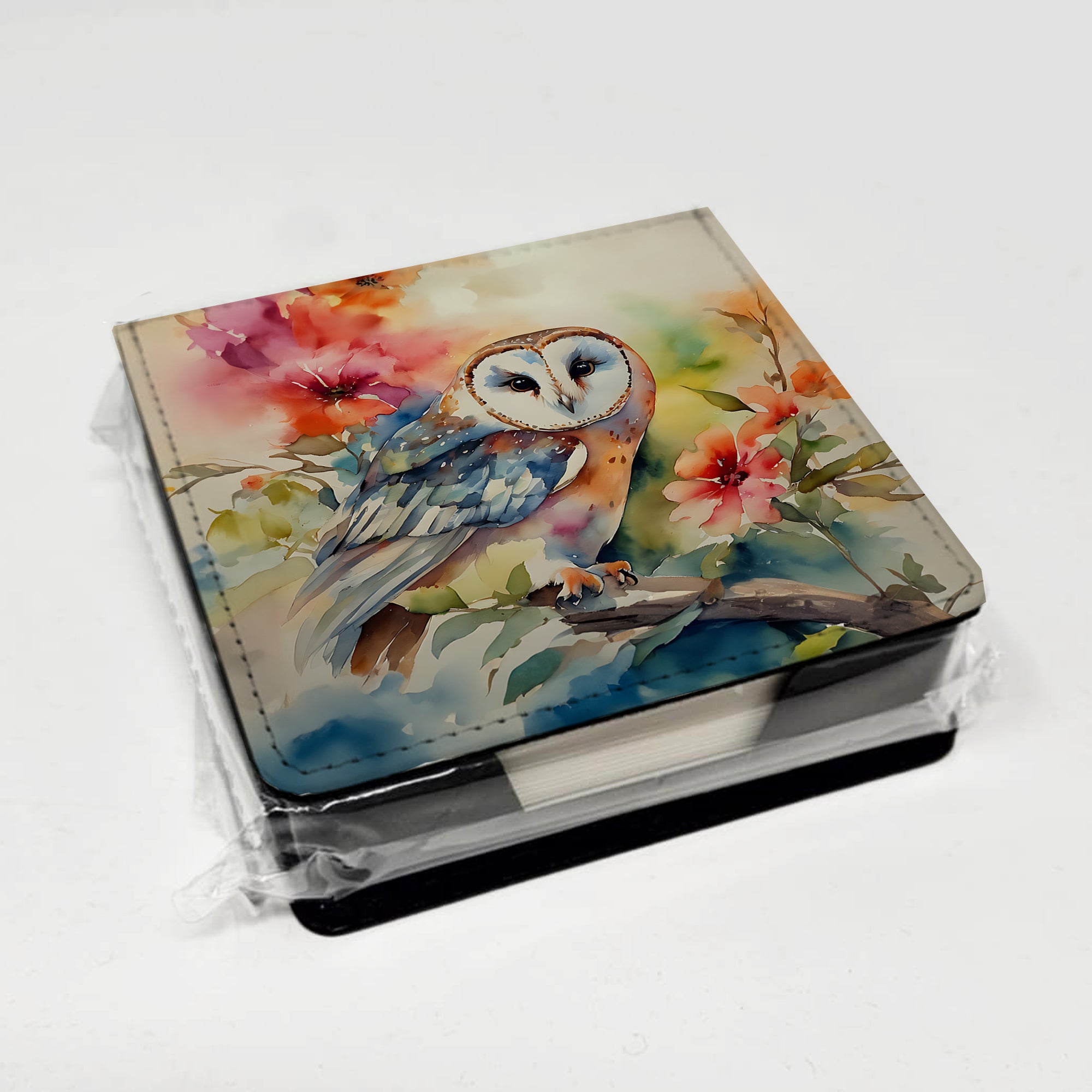 Caroline's Treasures Barn Owl PU Leather Note Paper Holder