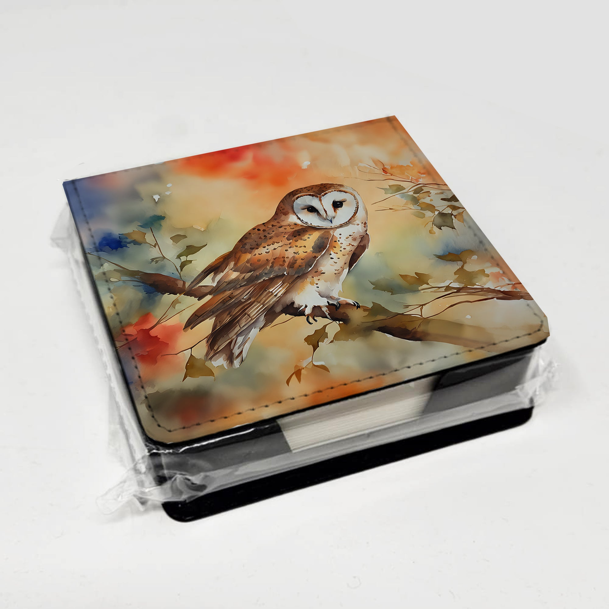 Caroline's Treasures Barn Owl PU Leather Note Paper Holder