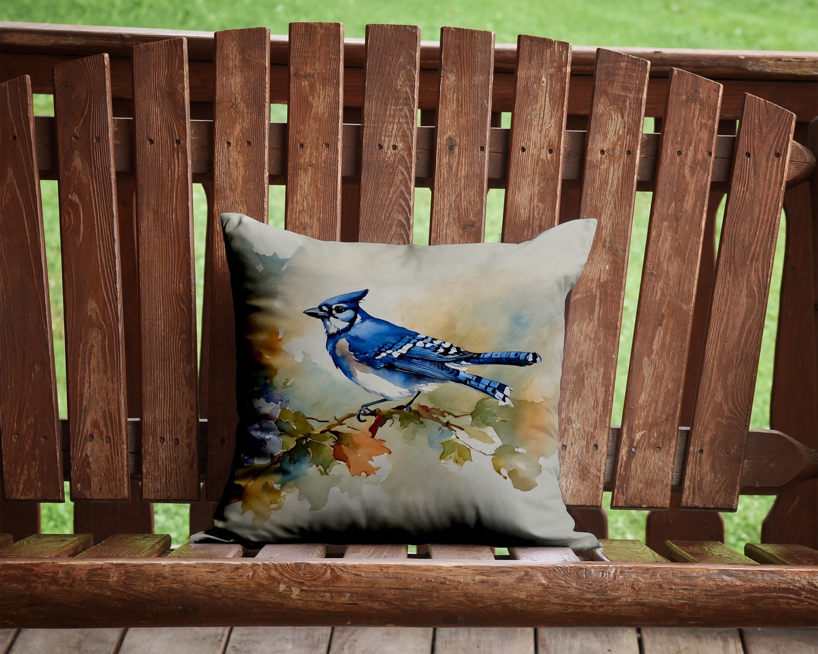 Caroline's Treasures Blue Jay Throw Pillow - 14x14 Decorative Pillow – Art for Your Home & Patio