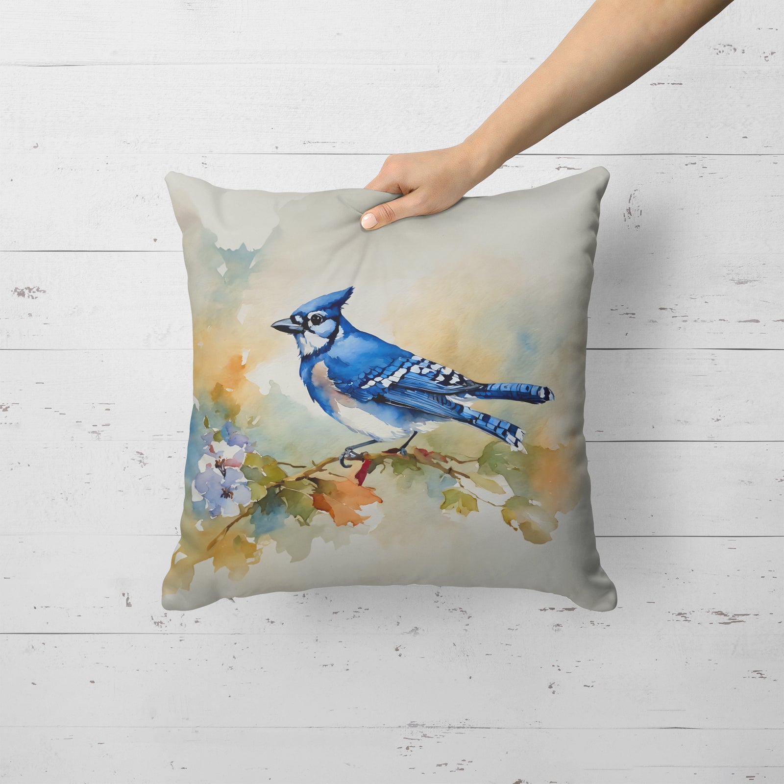 Caroline's Treasures Blue Jay Throw Pillow