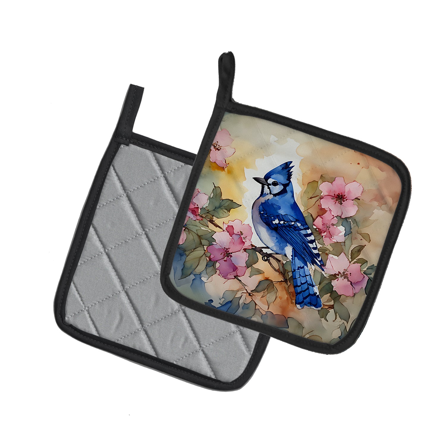 Caroline's Treasures Blue Jay Pot Holders - Set of 2 Decorative Kitchen Helpers | Made in the USA