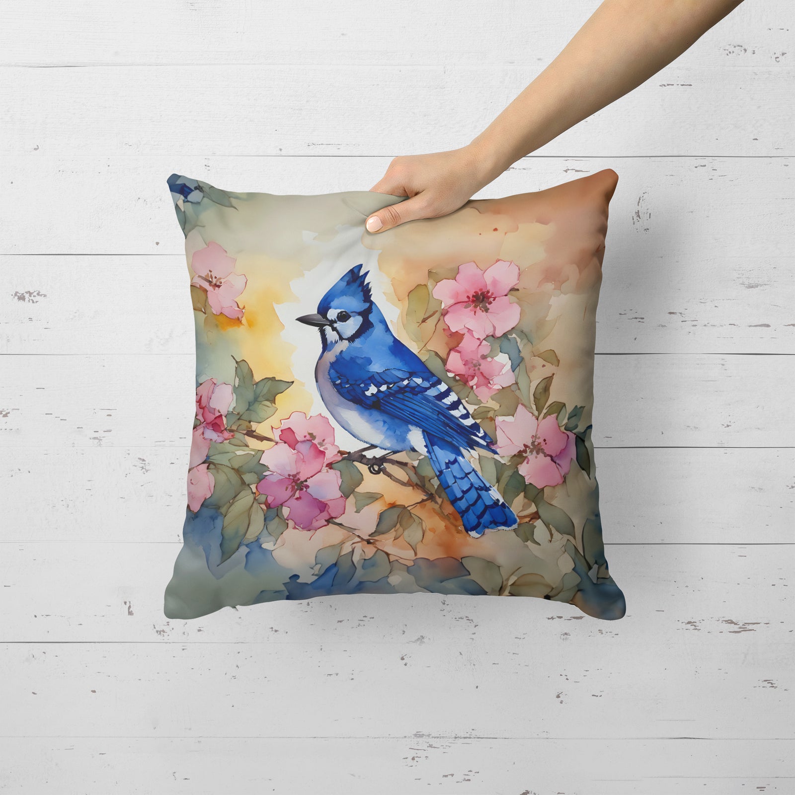 Caroline's Treasures Blue Jay Throw Pillow