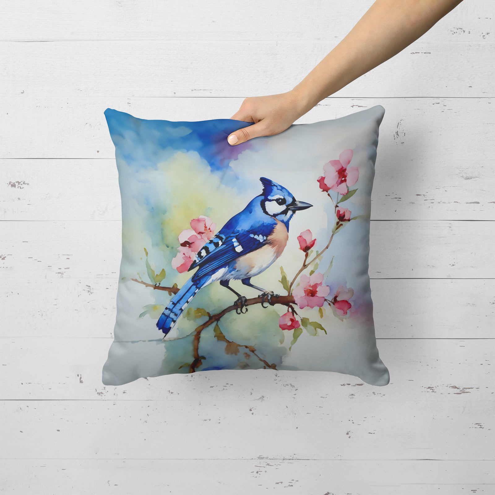 Caroline's Treasures Blue Jay Throw Pillow