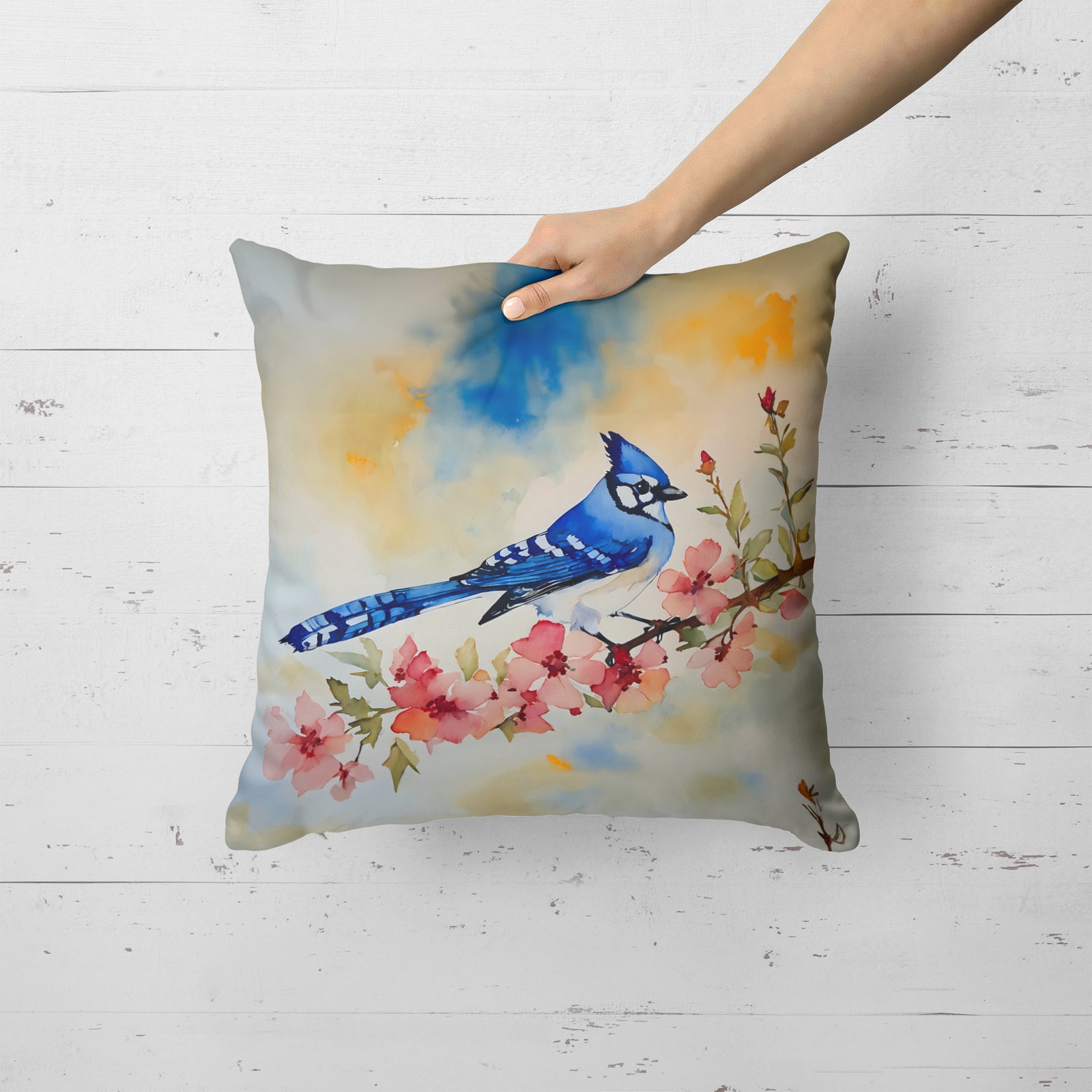 Caroline's Treasures Blue Jay Throw Pillow