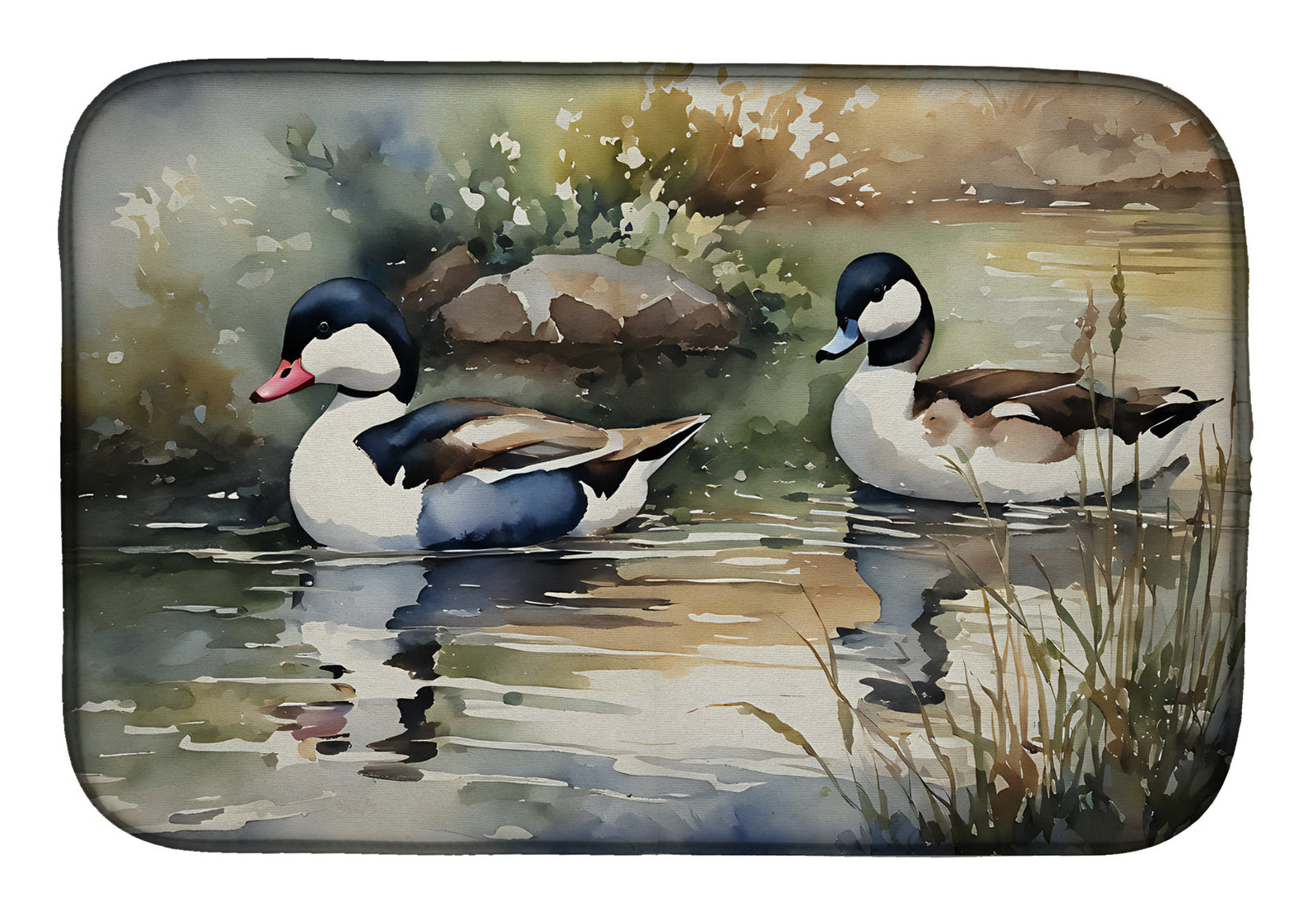 Caroline's Treasures Bufflehead Dish Drying Mat