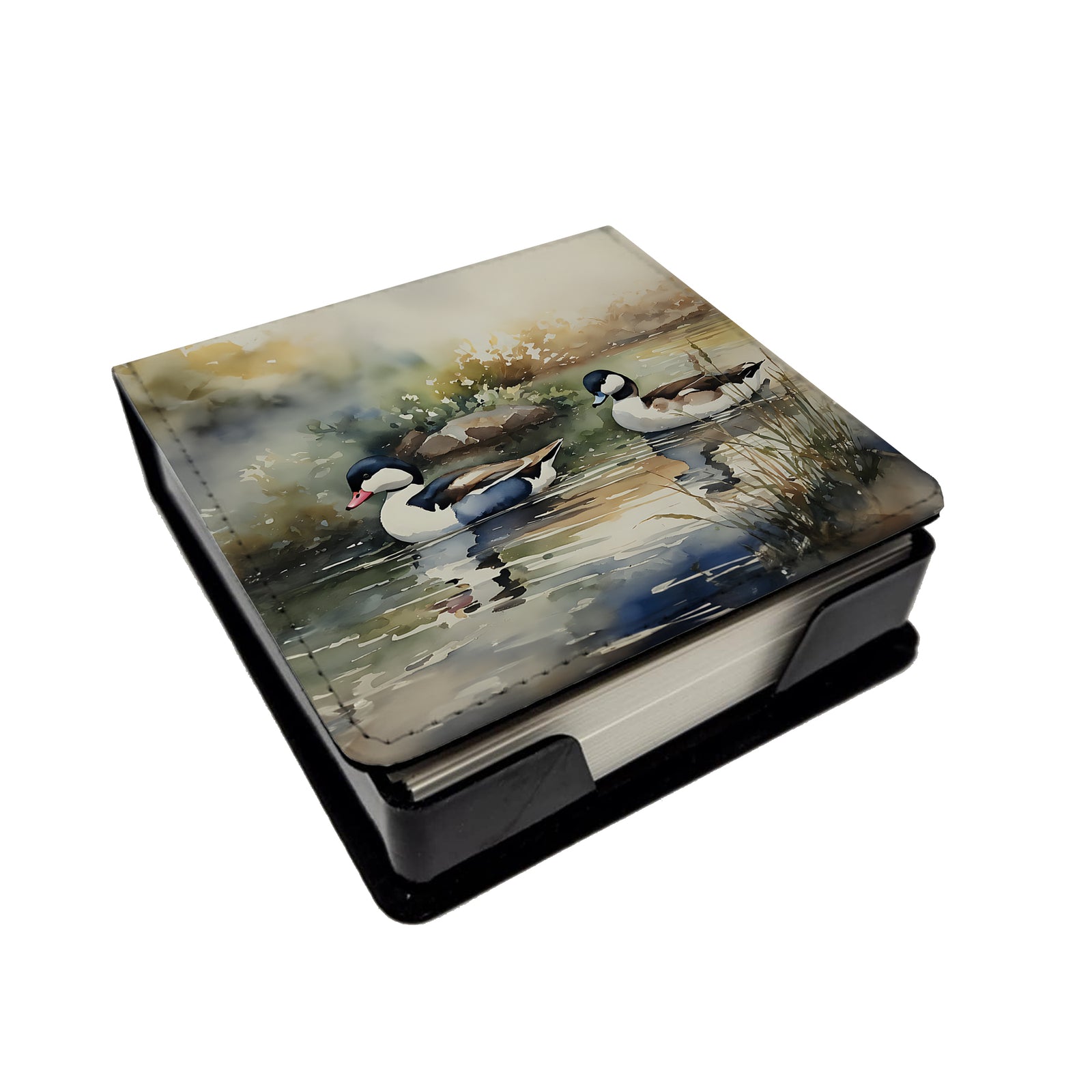 Caroline's Treasures Bufflehead PU Leather Note Paper Holder