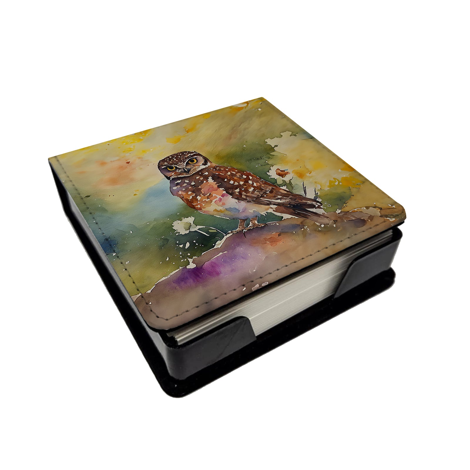 Caroline's Treasures Burrowing Owl PU Leather Note Paper Holder