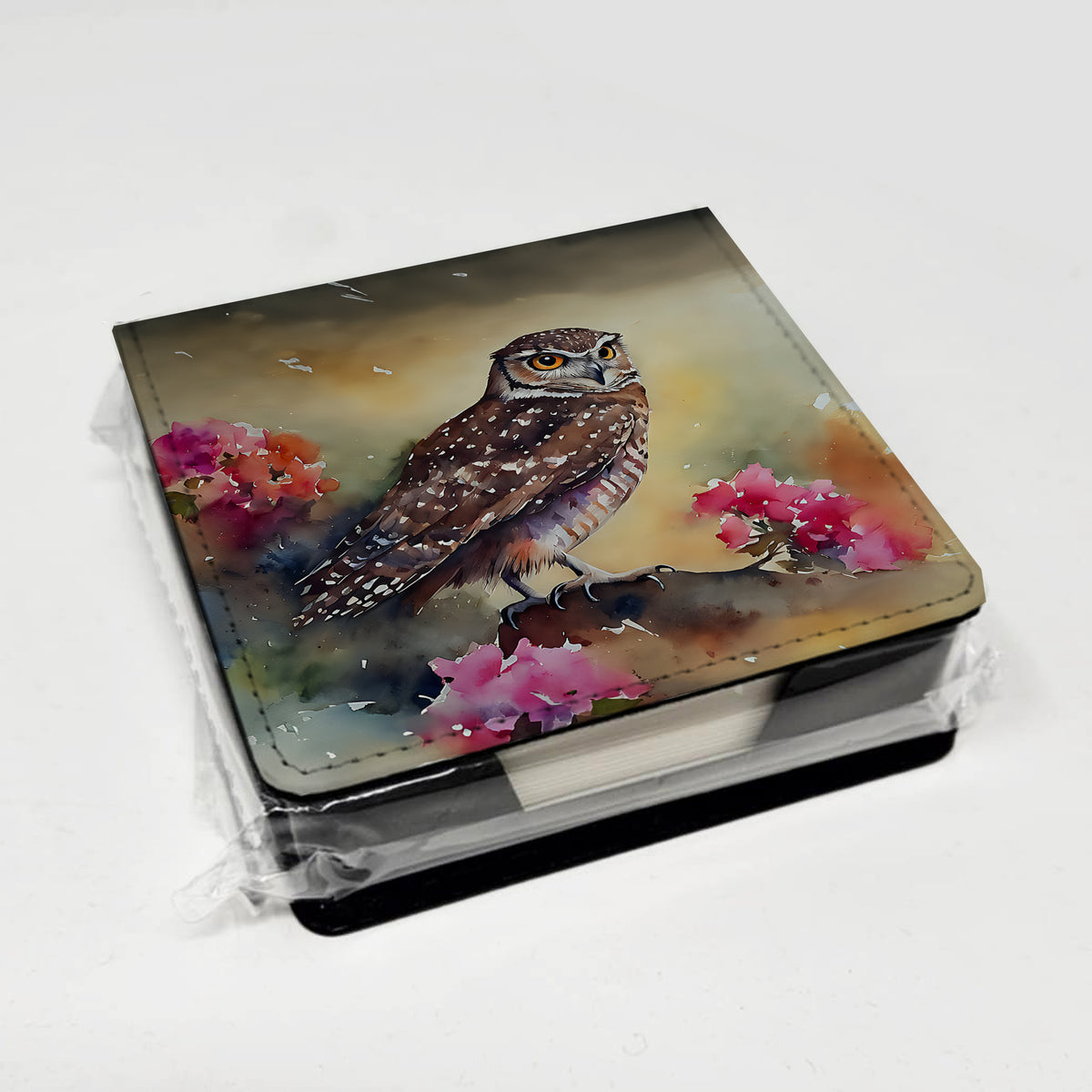 Caroline's Treasures Burrowing Owl PU Leather Note Paper Holder