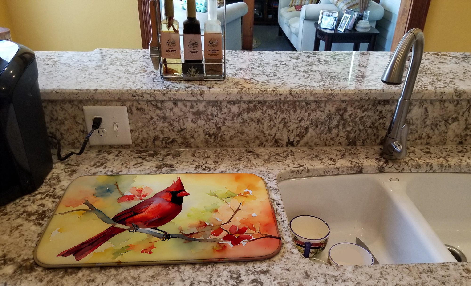 Caroline's Treasures Cardinal Dish Drying Mat