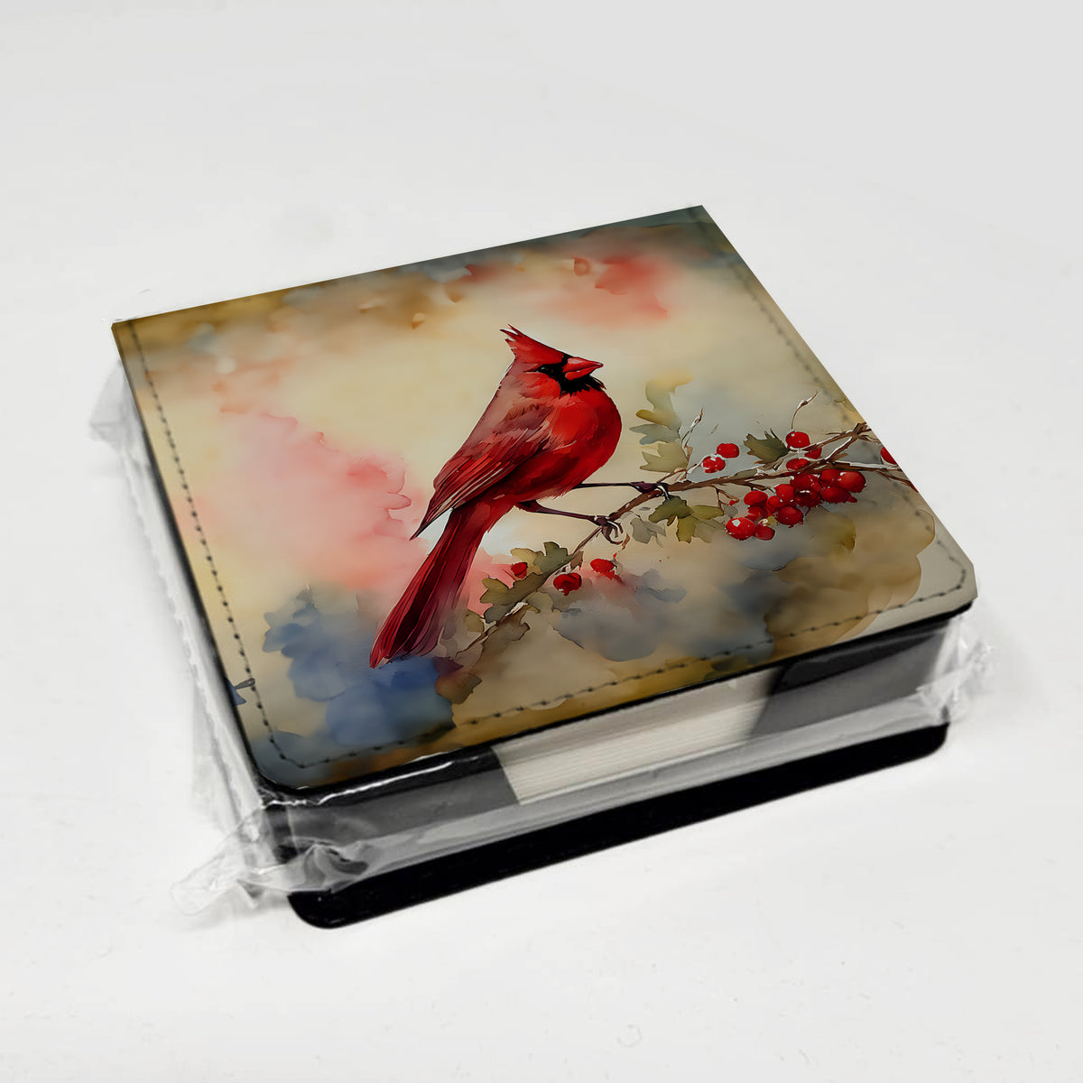 Caroline's Treasures Cardinal PU Leather Note Paper Holder
