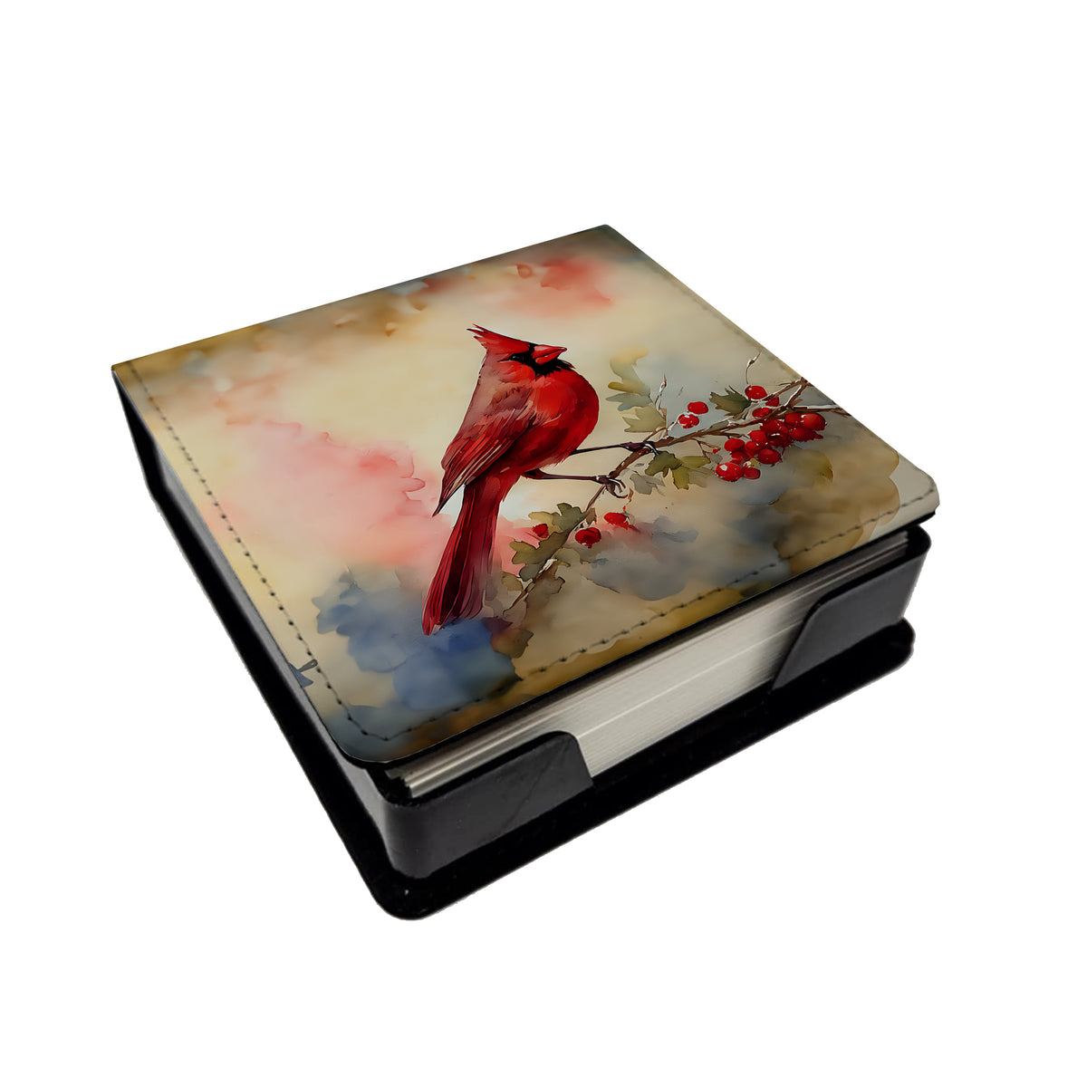 Caroline's Treasures Cardinal PU Leather Note Paper Holder