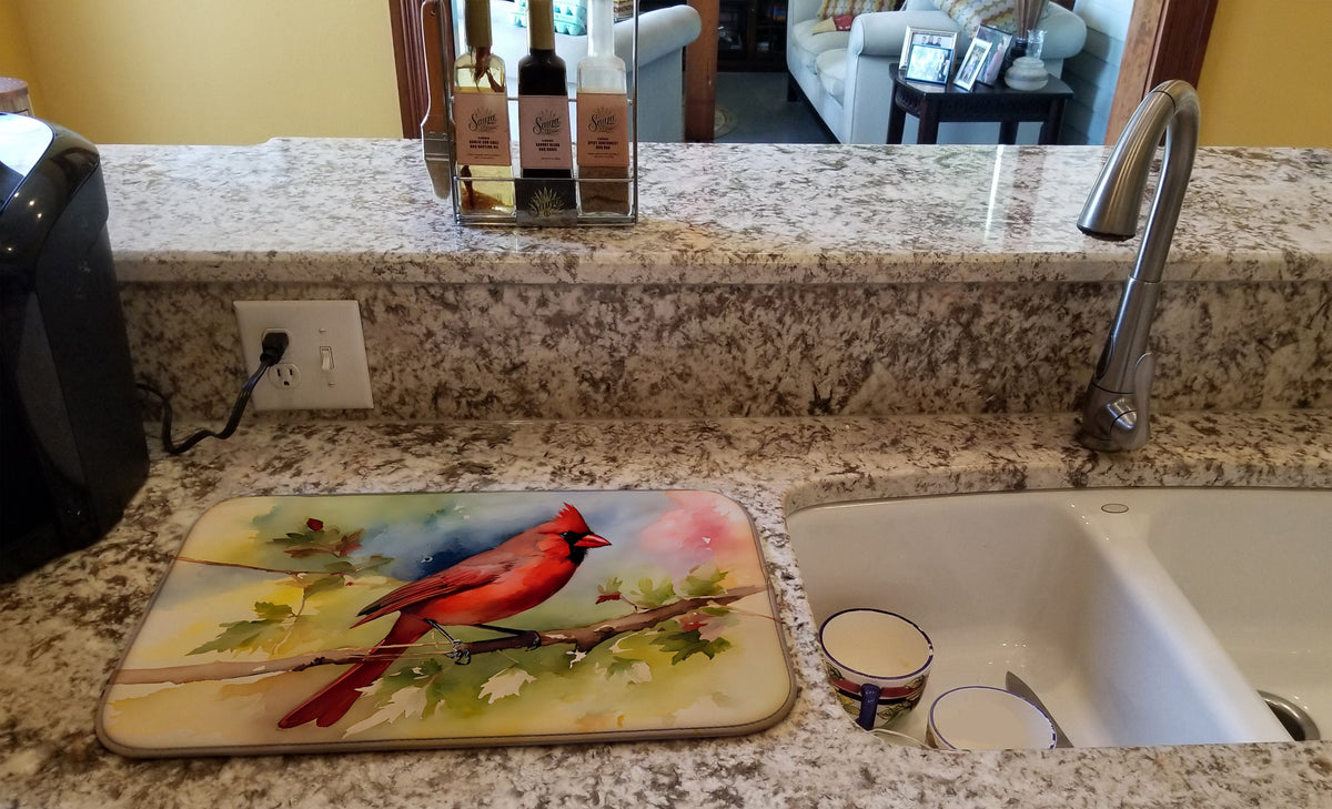Caroline's Treasures Cardinal Dish Drying Mat