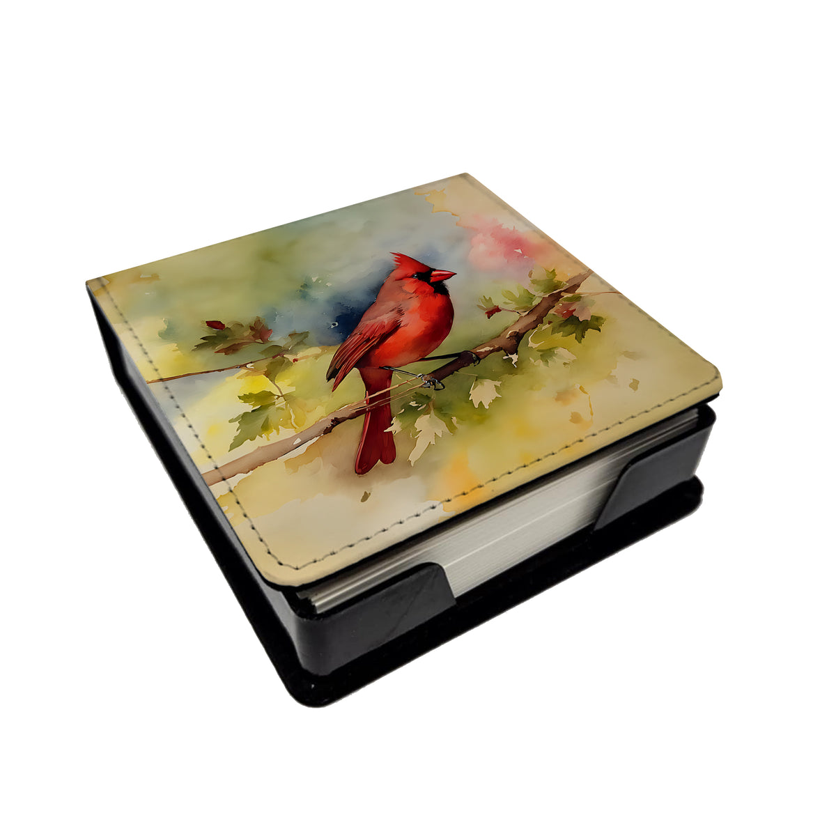 Caroline's Treasures Cardinal PU Leather Note Paper Holder