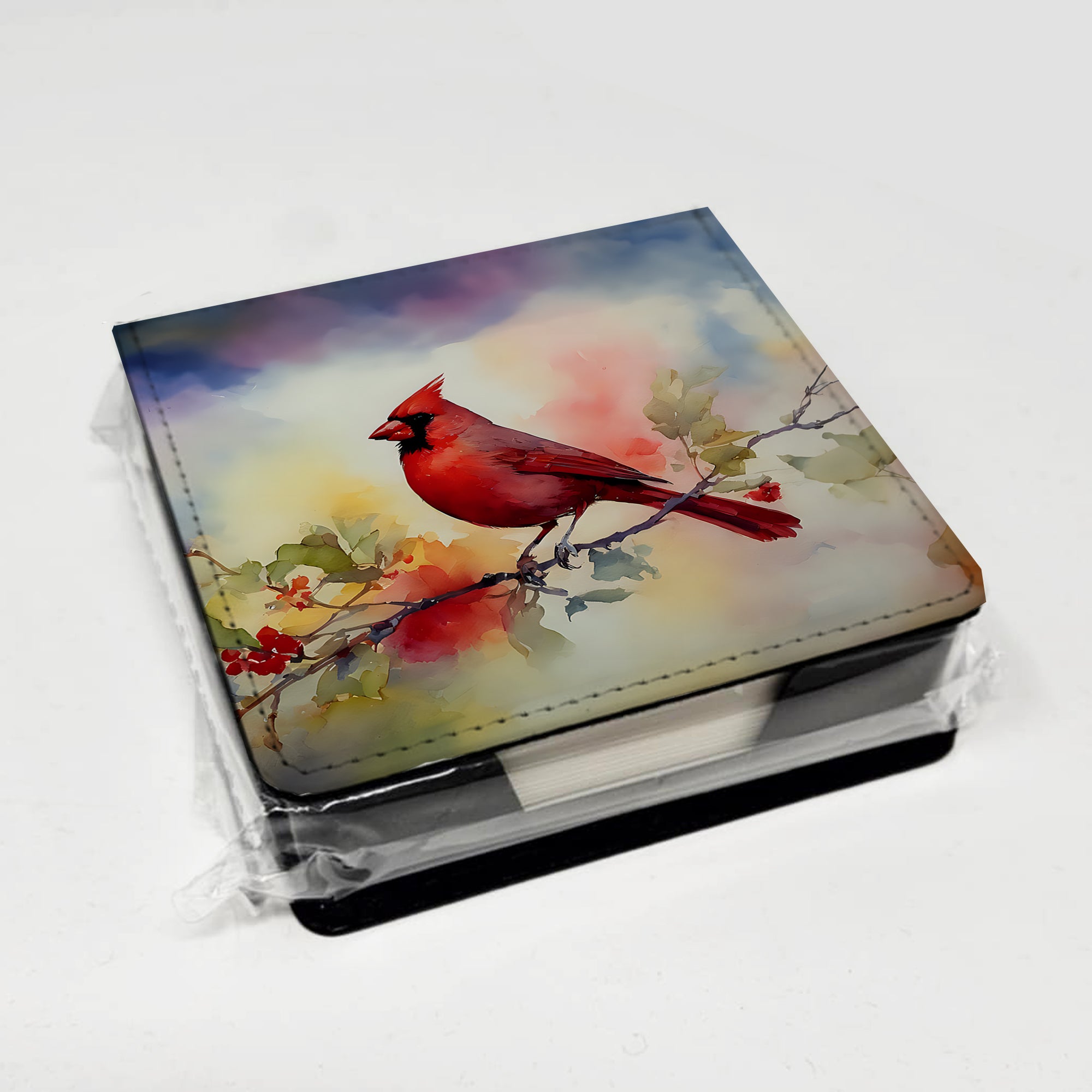 Caroline's Treasures Cardinal PU Leather Note Paper Holder
