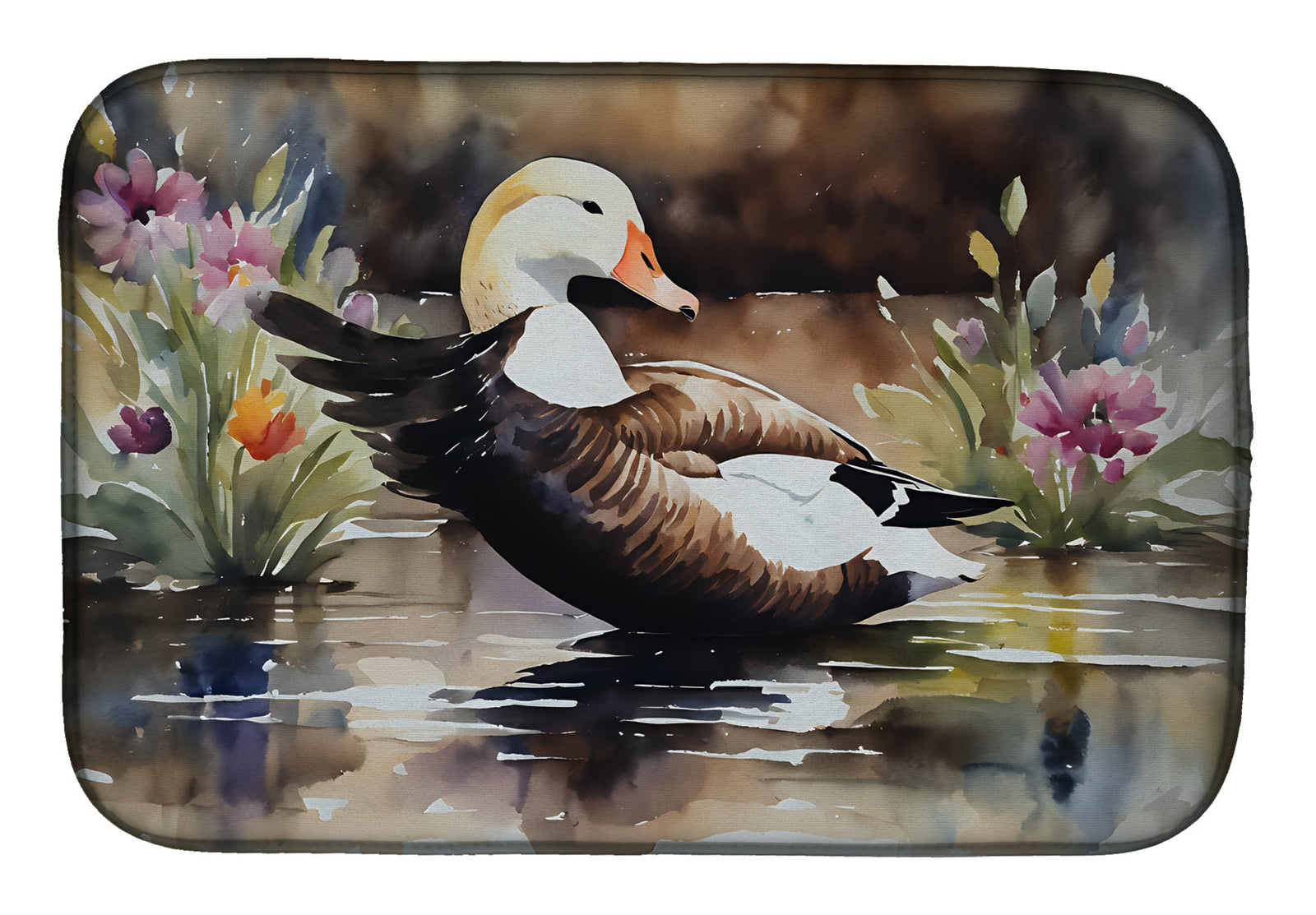 Caroline's Treasures Common Eider Duck Dish Drying Mat