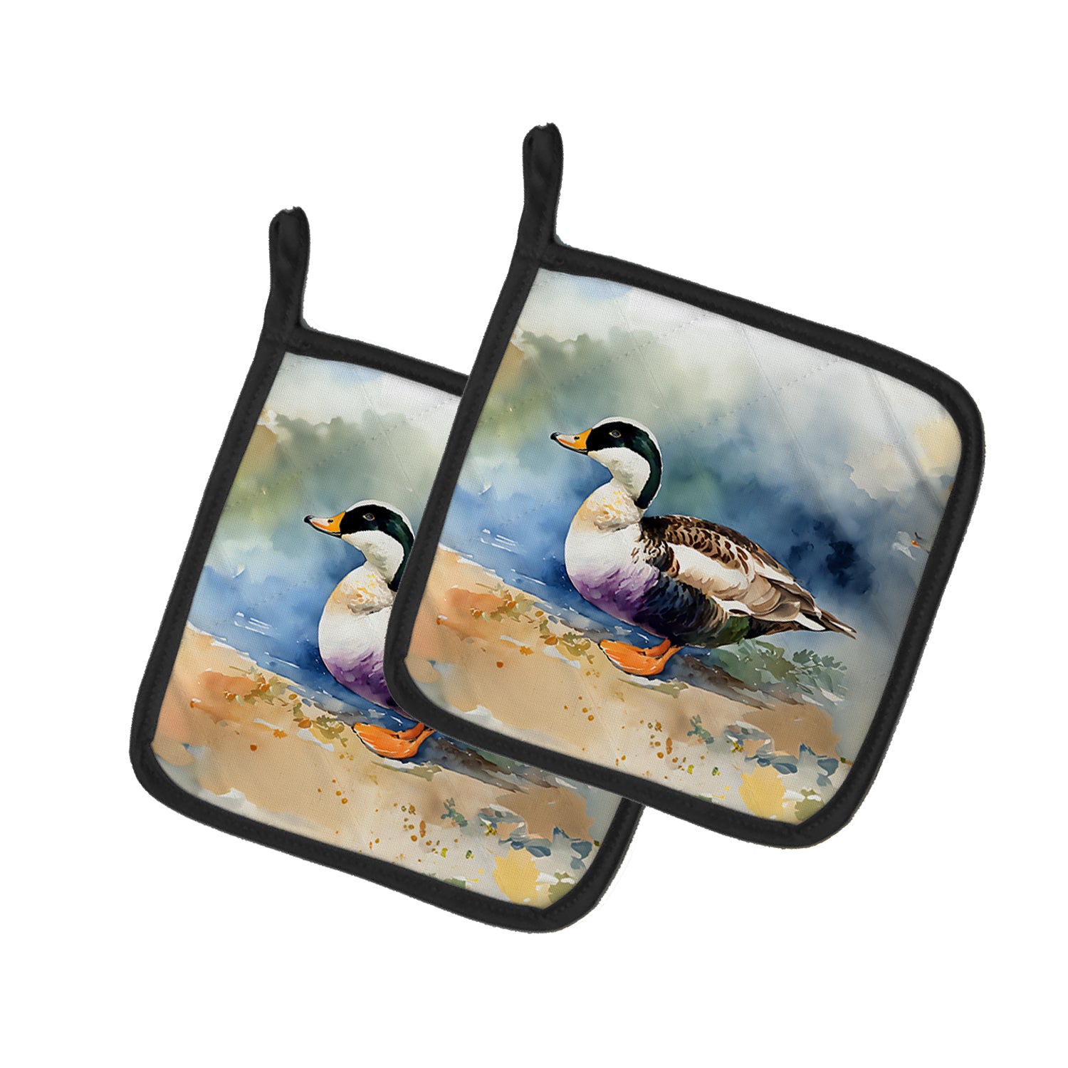 Buy this Common Eider Duck Pair of Pot Holders