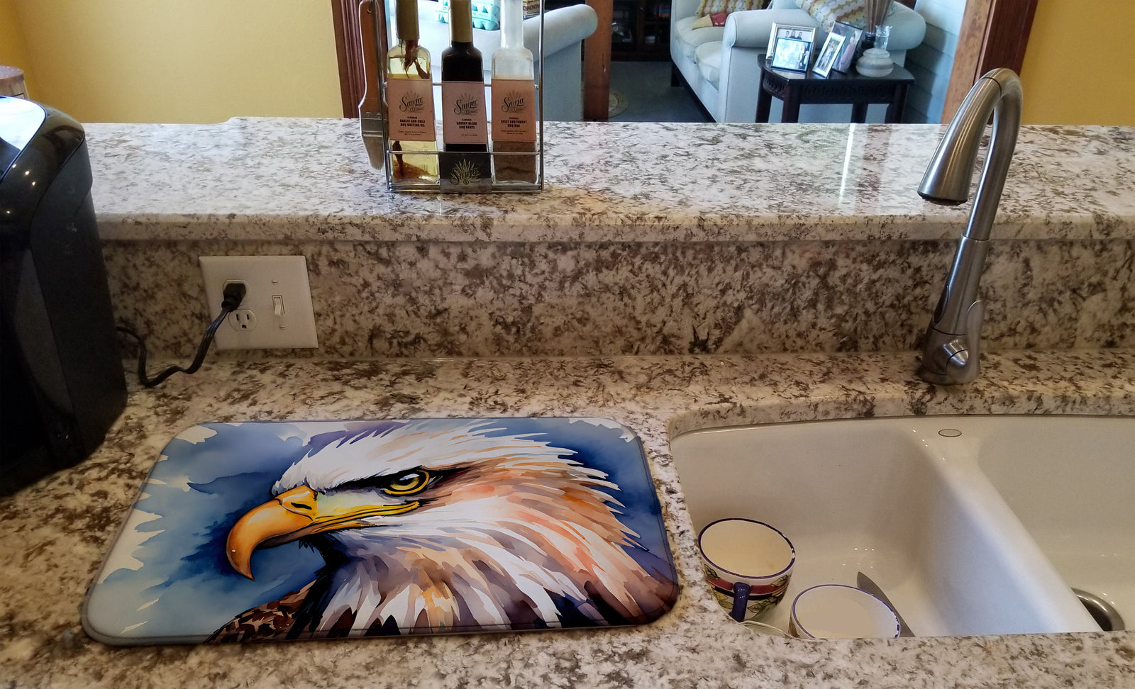 Caroline's Treasures Eagle Dish Drying Mat