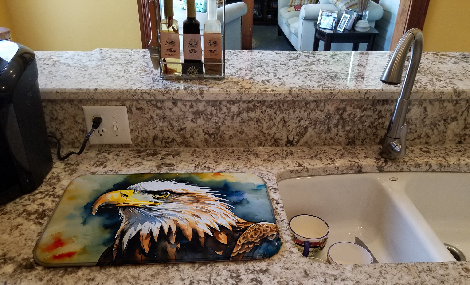 Caroline's Treasures Eagle Dish Drying Mat