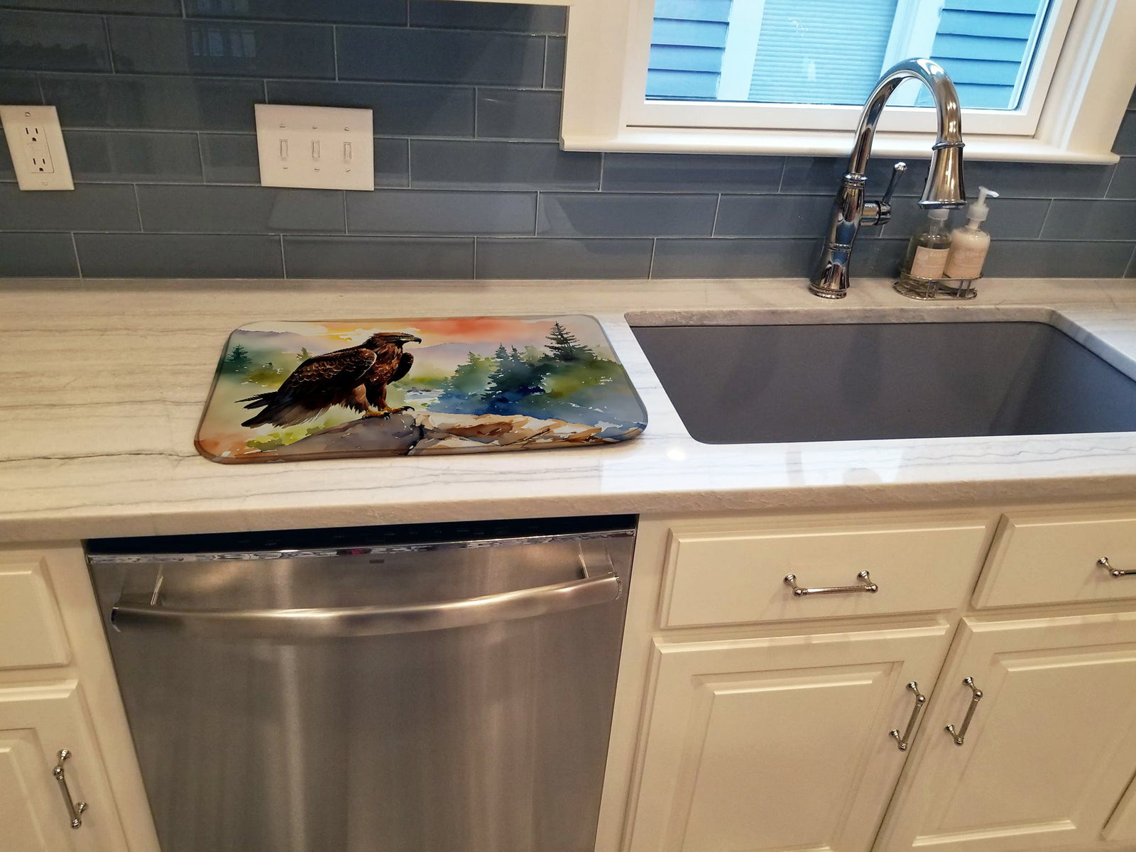 Caroline's Treasures Eagle Dish Drying Mat