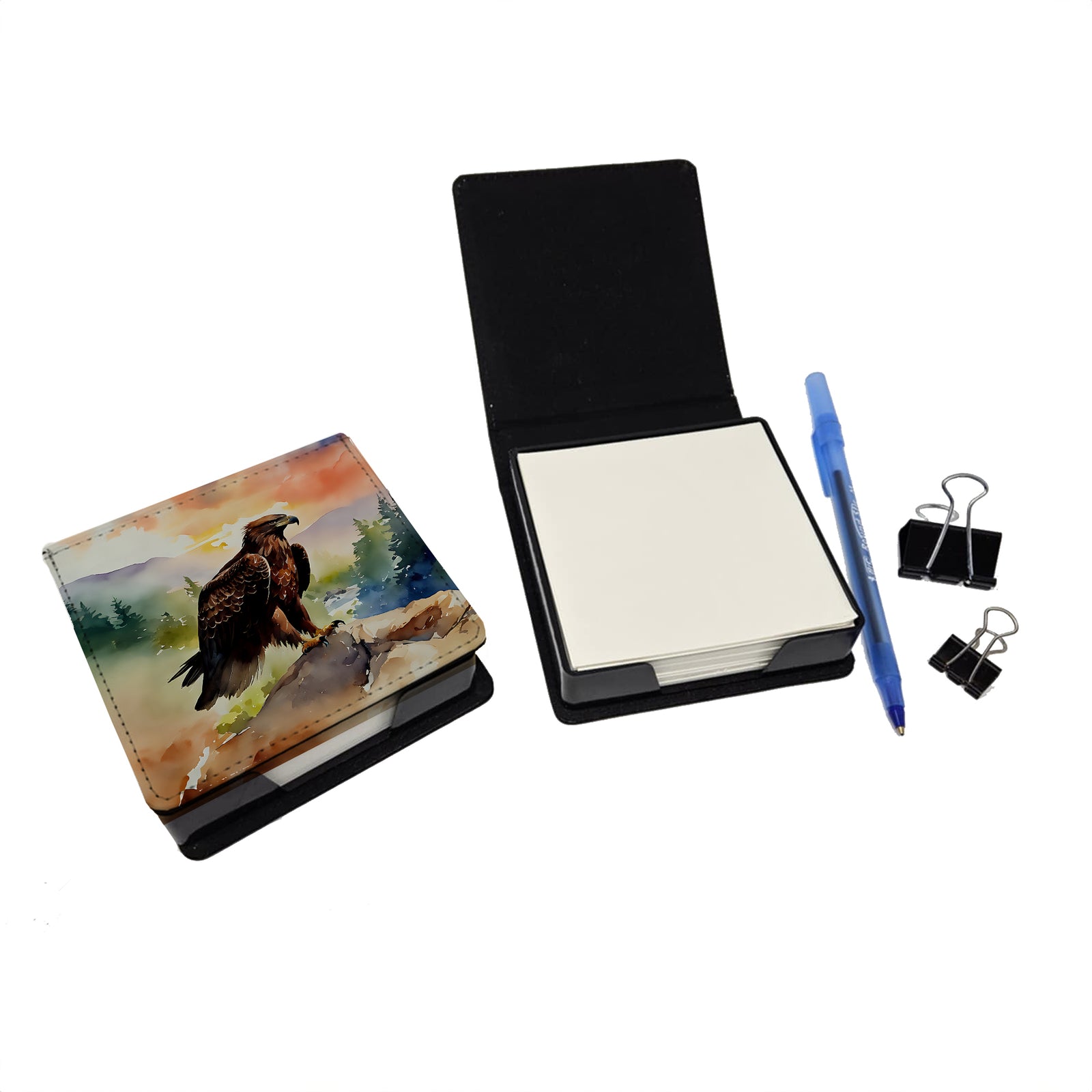 Caroline's Treasures Eagle PU Leather Note Paper Holder