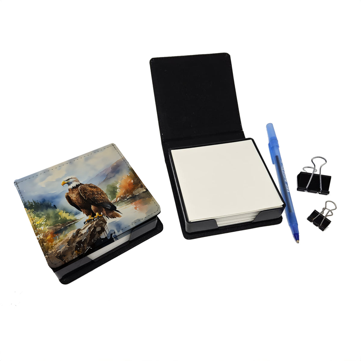 Caroline's Treasures Eagle PU Leather Note Paper Holder