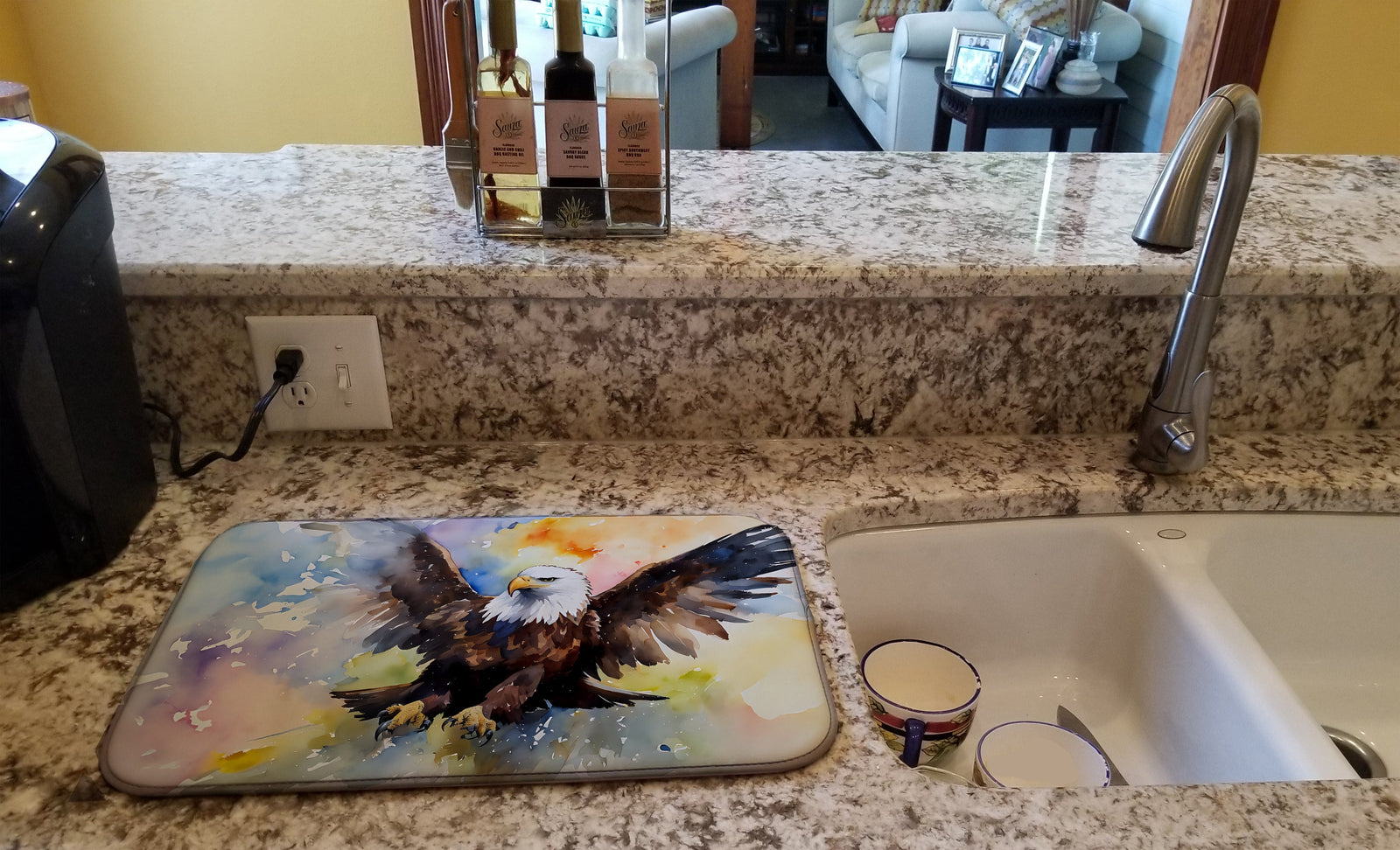 Caroline's Treasures Eagle Dish Drying Mat