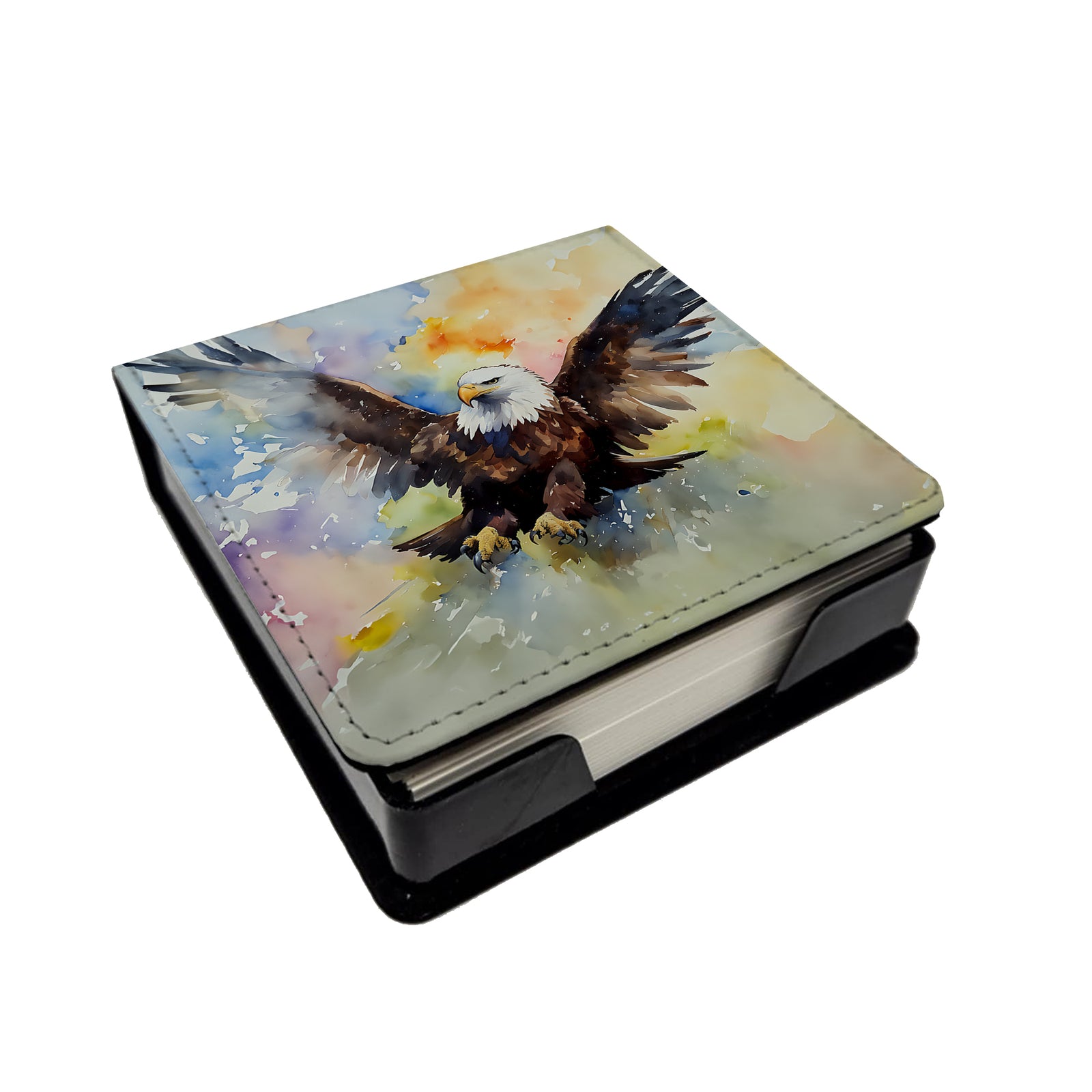 Caroline's Treasures Eagle PU Leather Note Paper Holder
