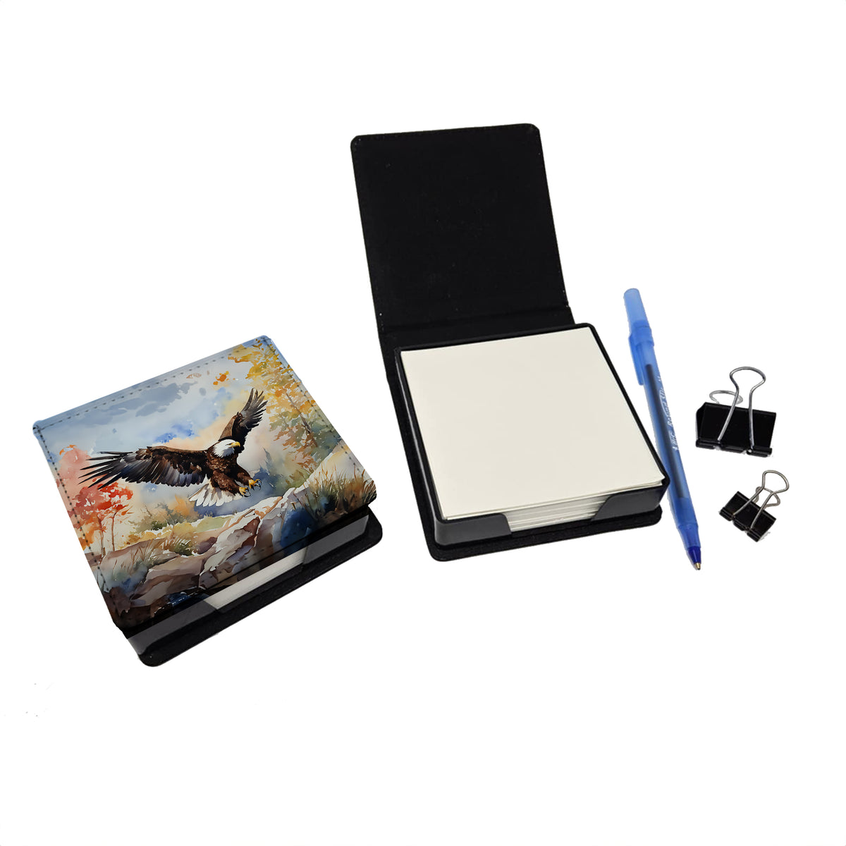 Caroline's Treasures Eagle PU Leather Note Paper Holder