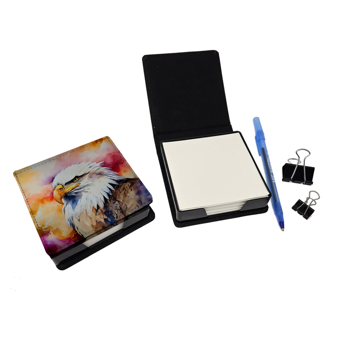 Caroline's Treasures Eagle PU Leather Note Paper Holder