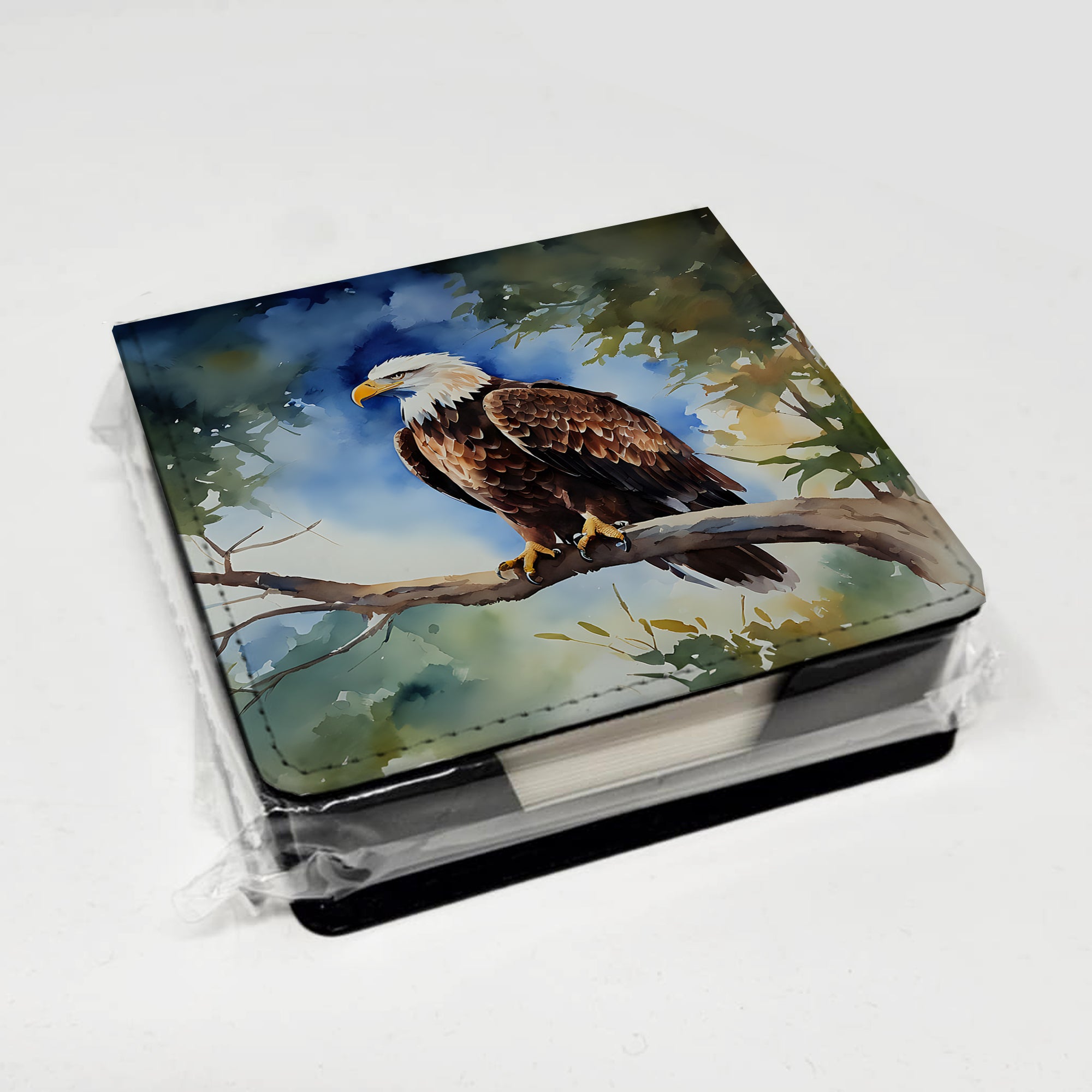 Caroline's Treasures Eagle PU Leather Note Paper Holder