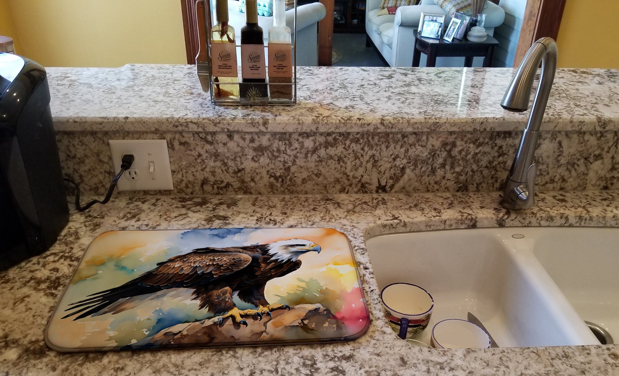 Caroline's Treasures Eagle Dish Drying Mat