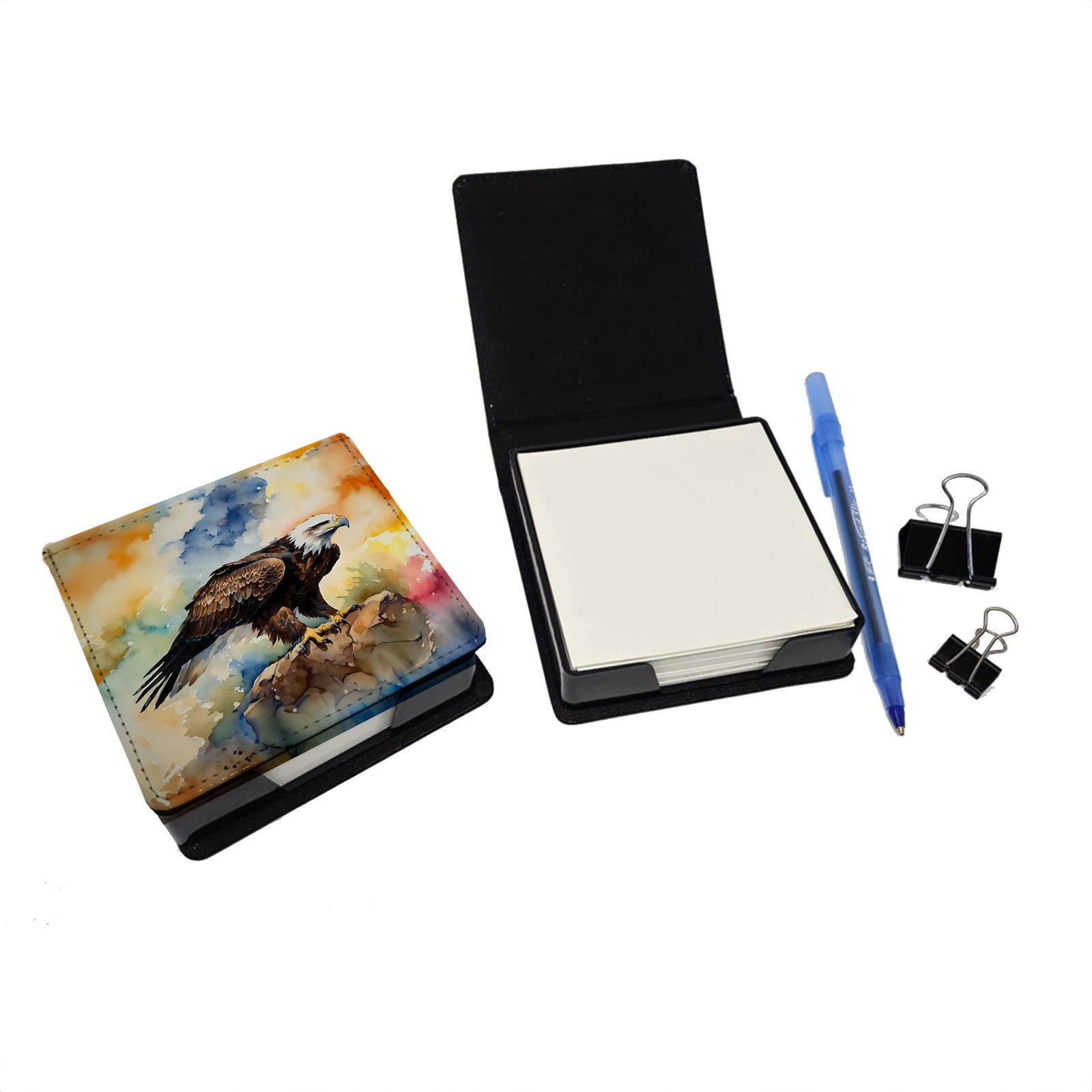 Caroline's Treasures Eagle PU Leather Note Paper Holder