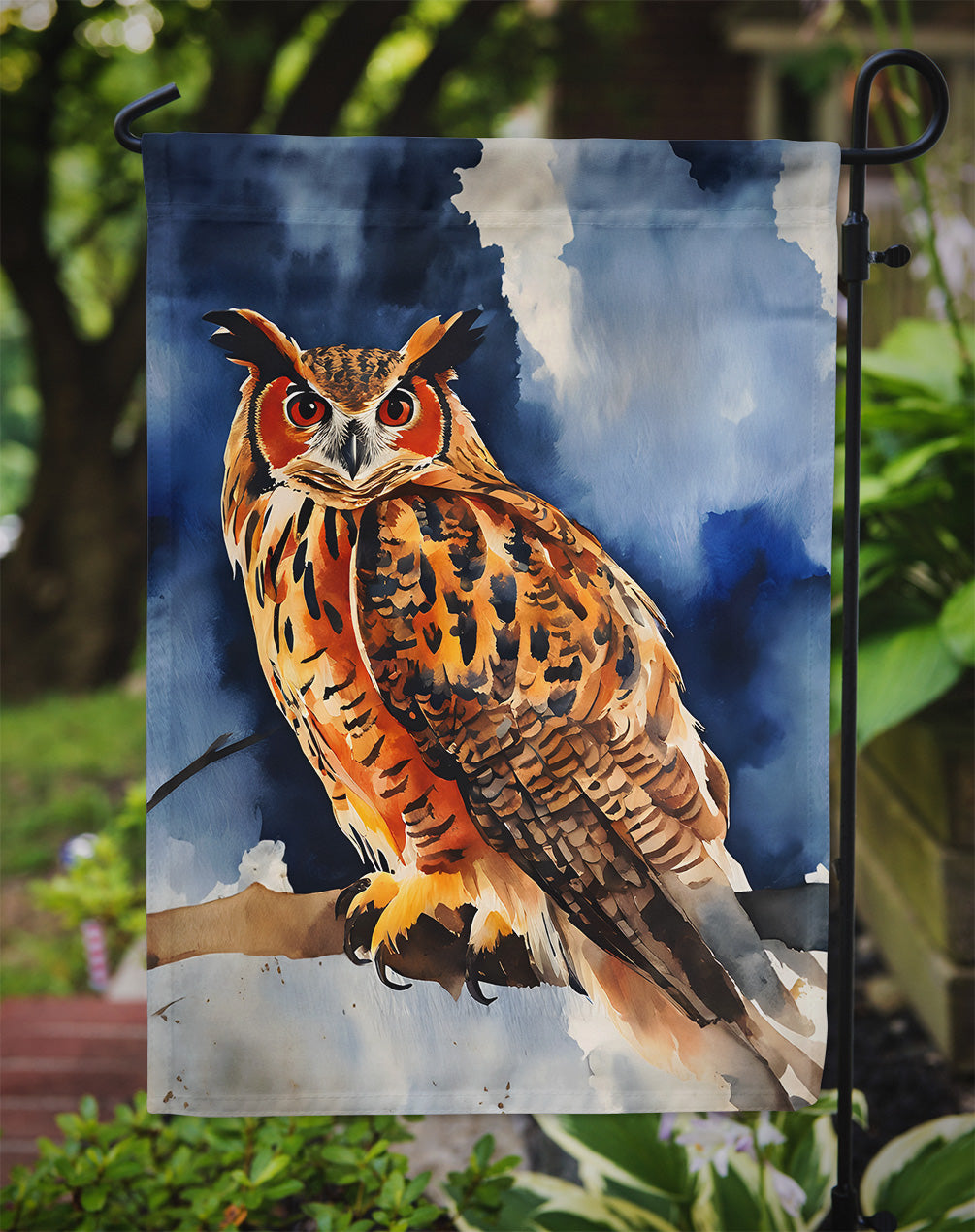 Eurasian Eagle Owl Garden Flag